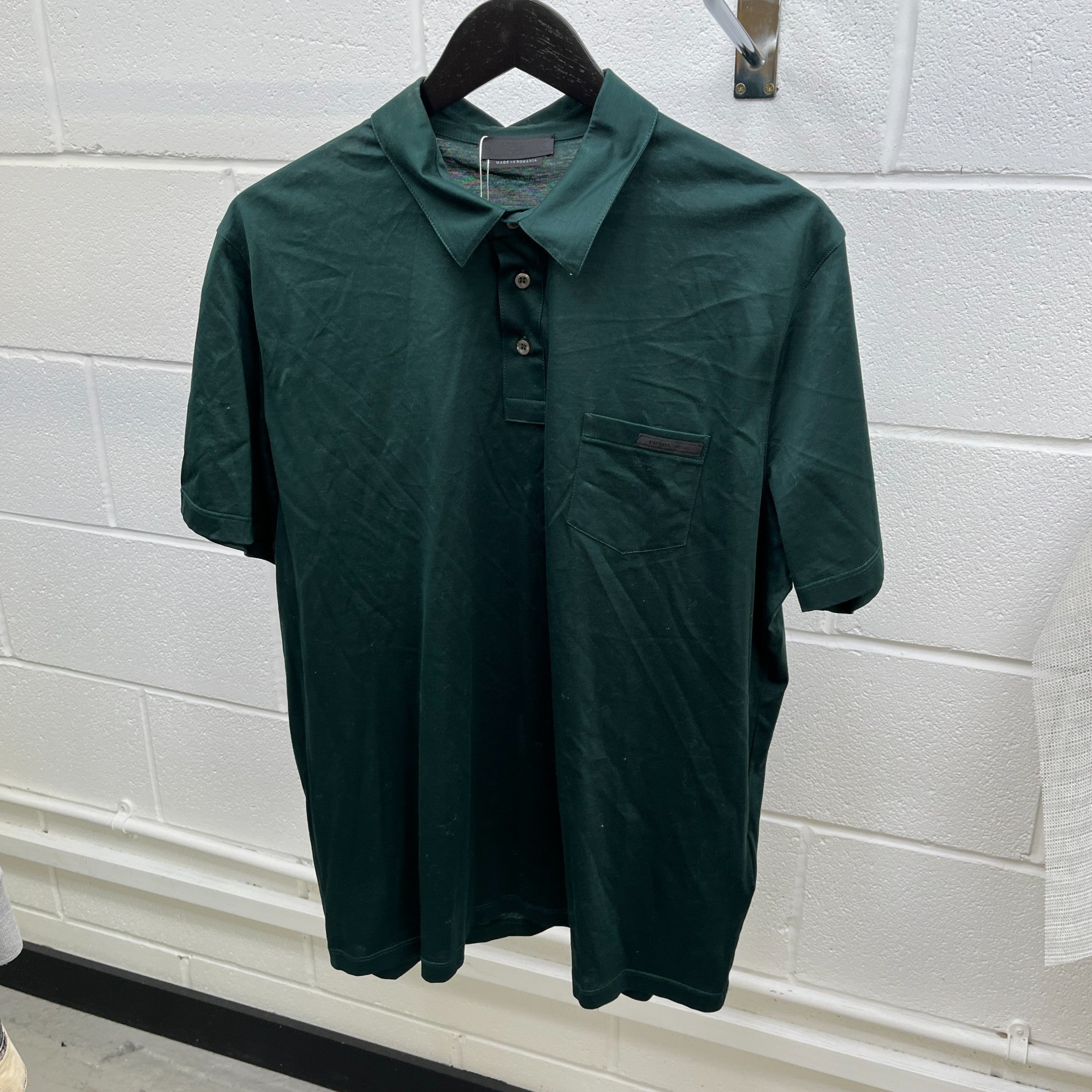 Men's Embroidered Logo Polo Shirt Green Size XXXL