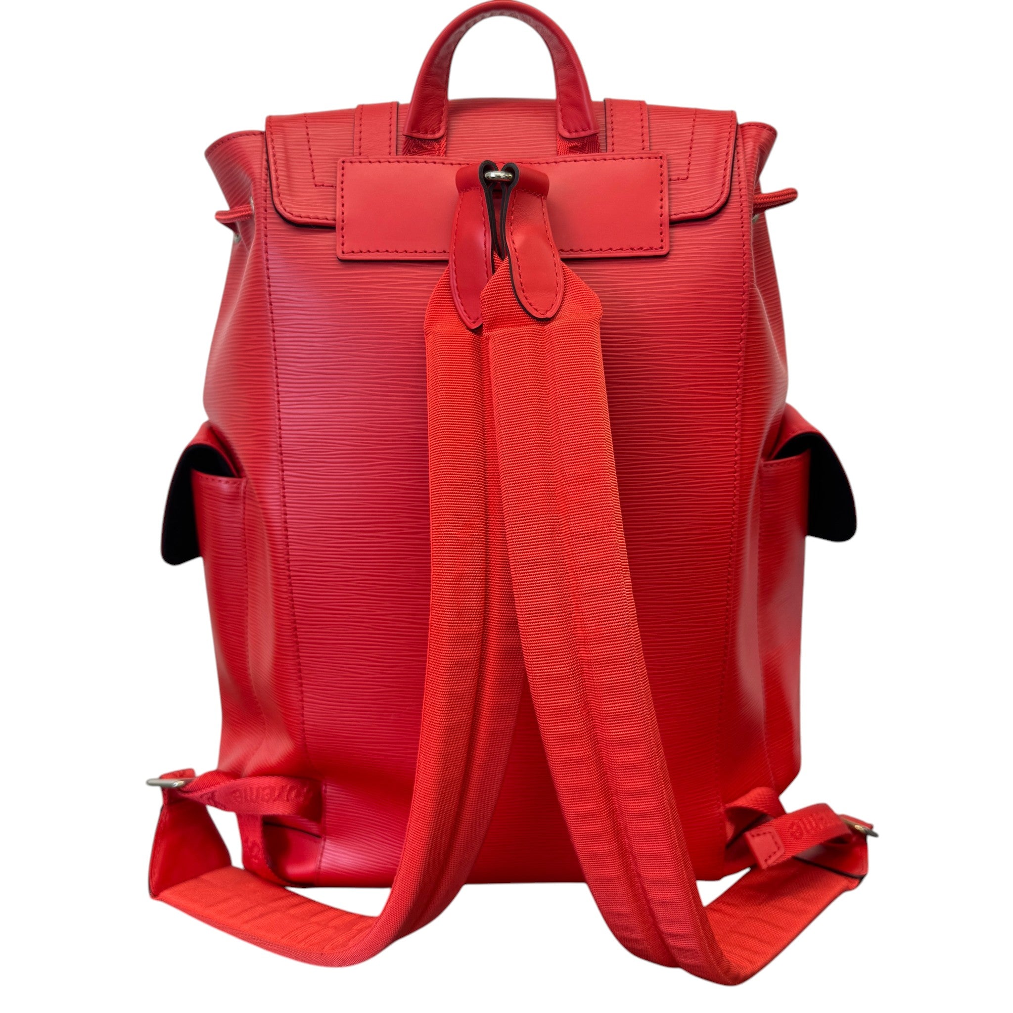 Men's Epi Leather Christopher X Supreme Backpack Red