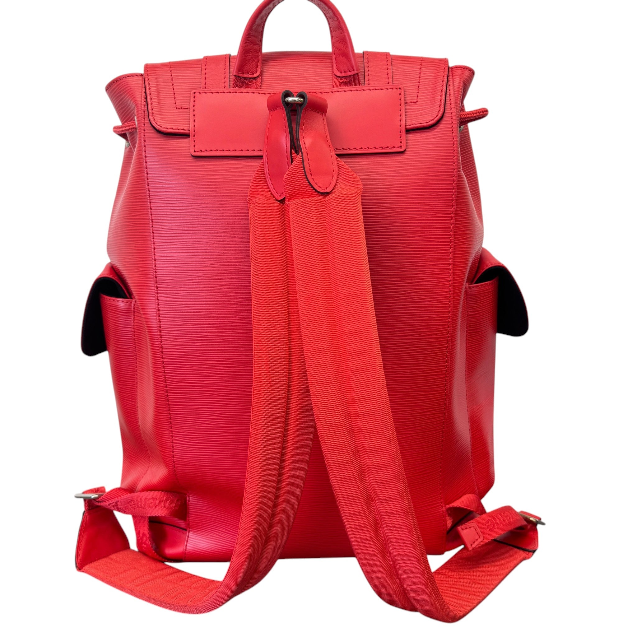 Men's Epi Leather Christopher X Supreme Backpack Red