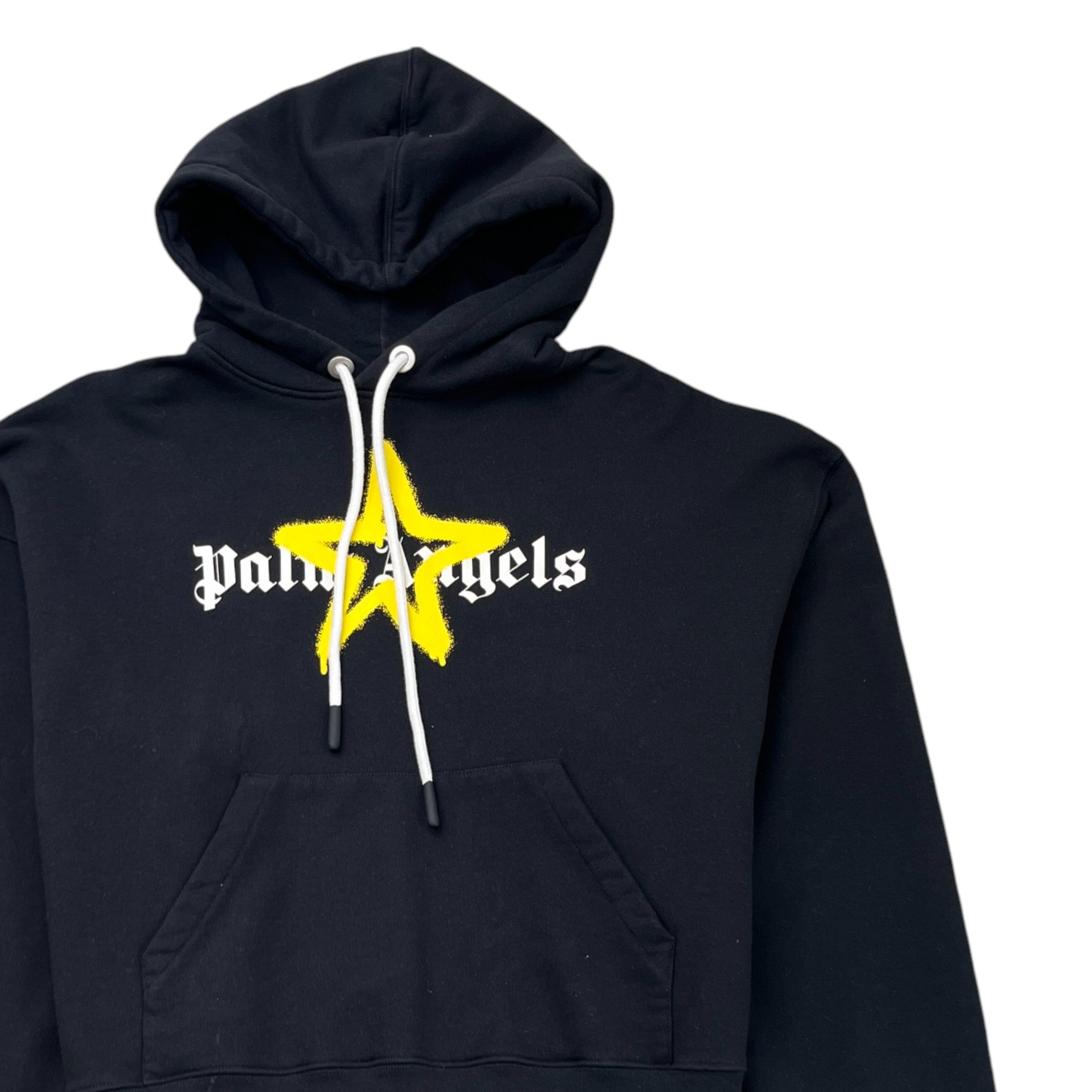 Men's Star Logo Print Hoodie Black Size M