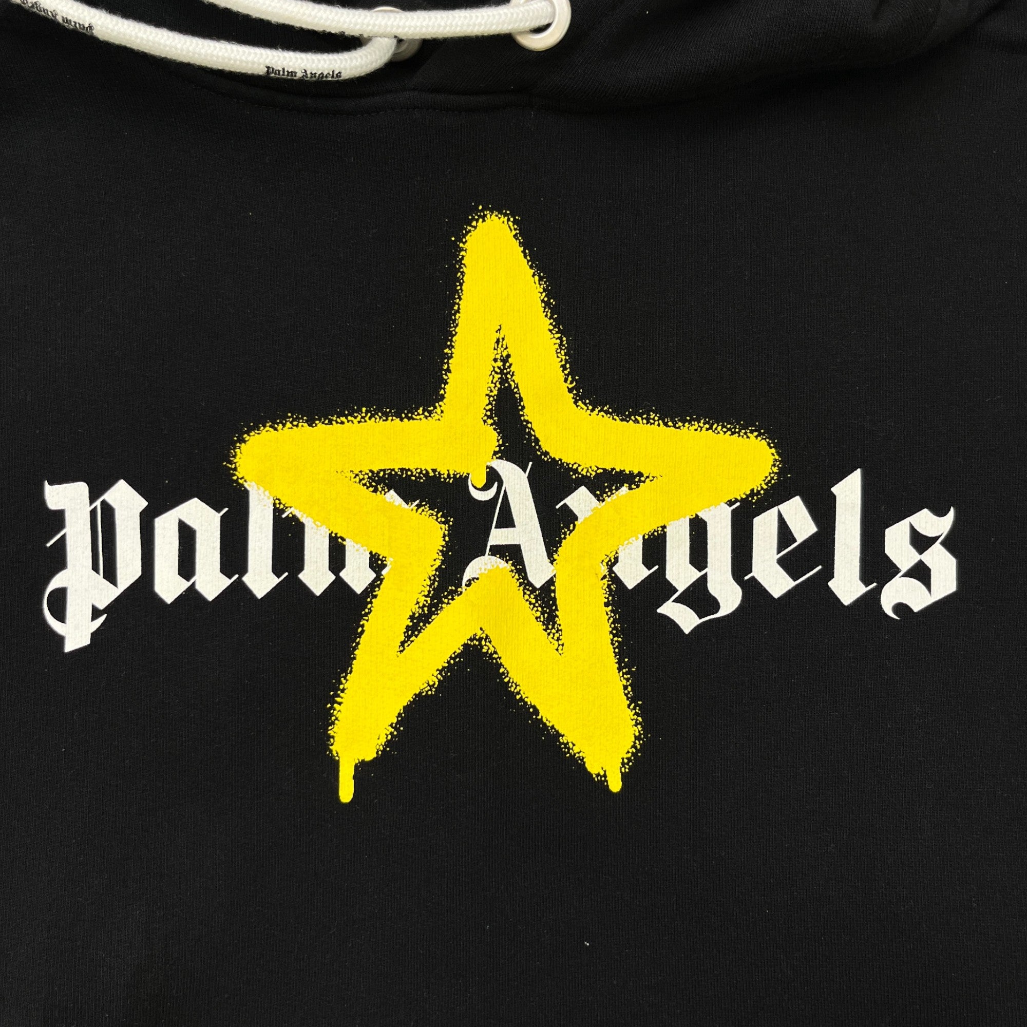 Men's Star Logo Print Hoodie Black Size M