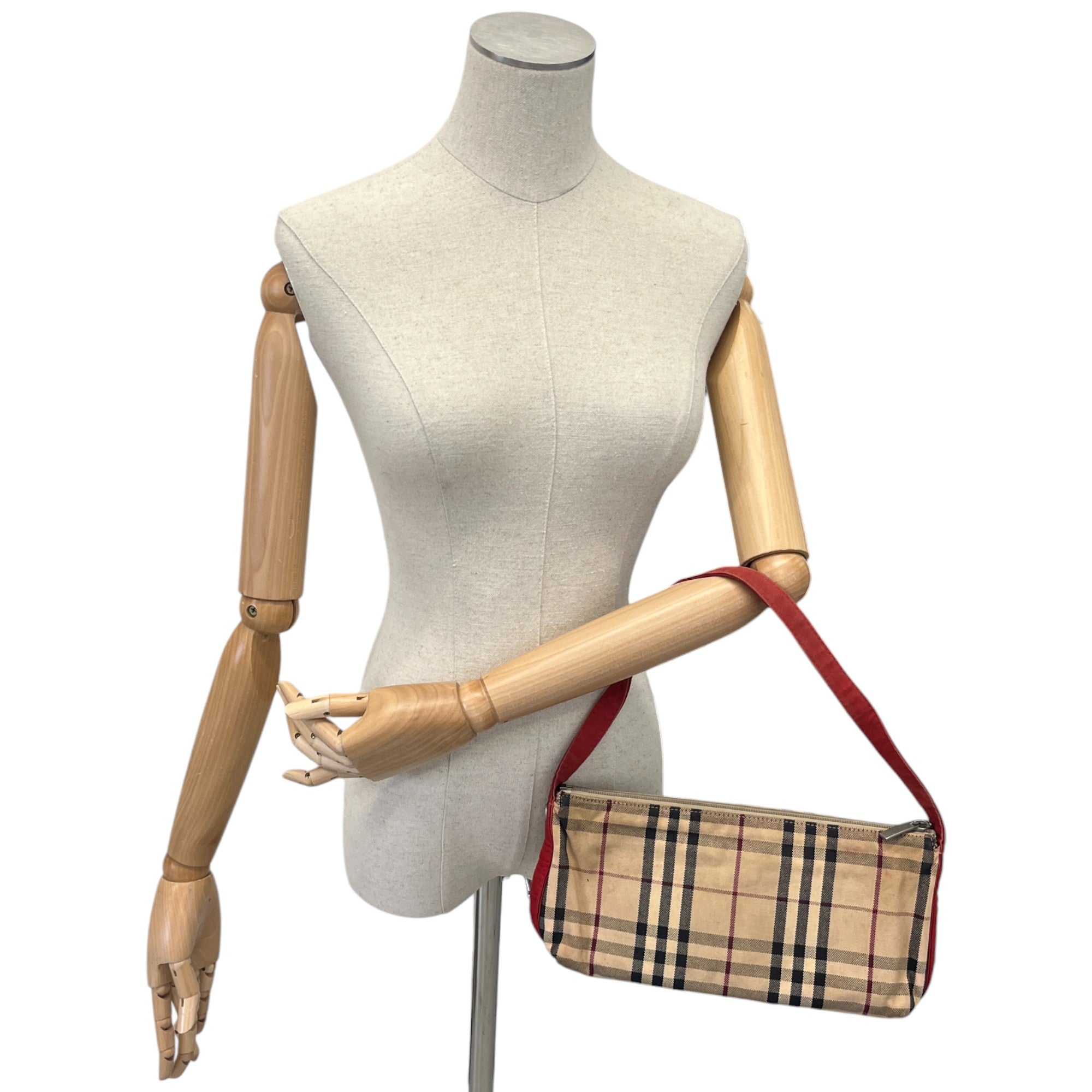 Women's Checkered Shoulder Bag Beige