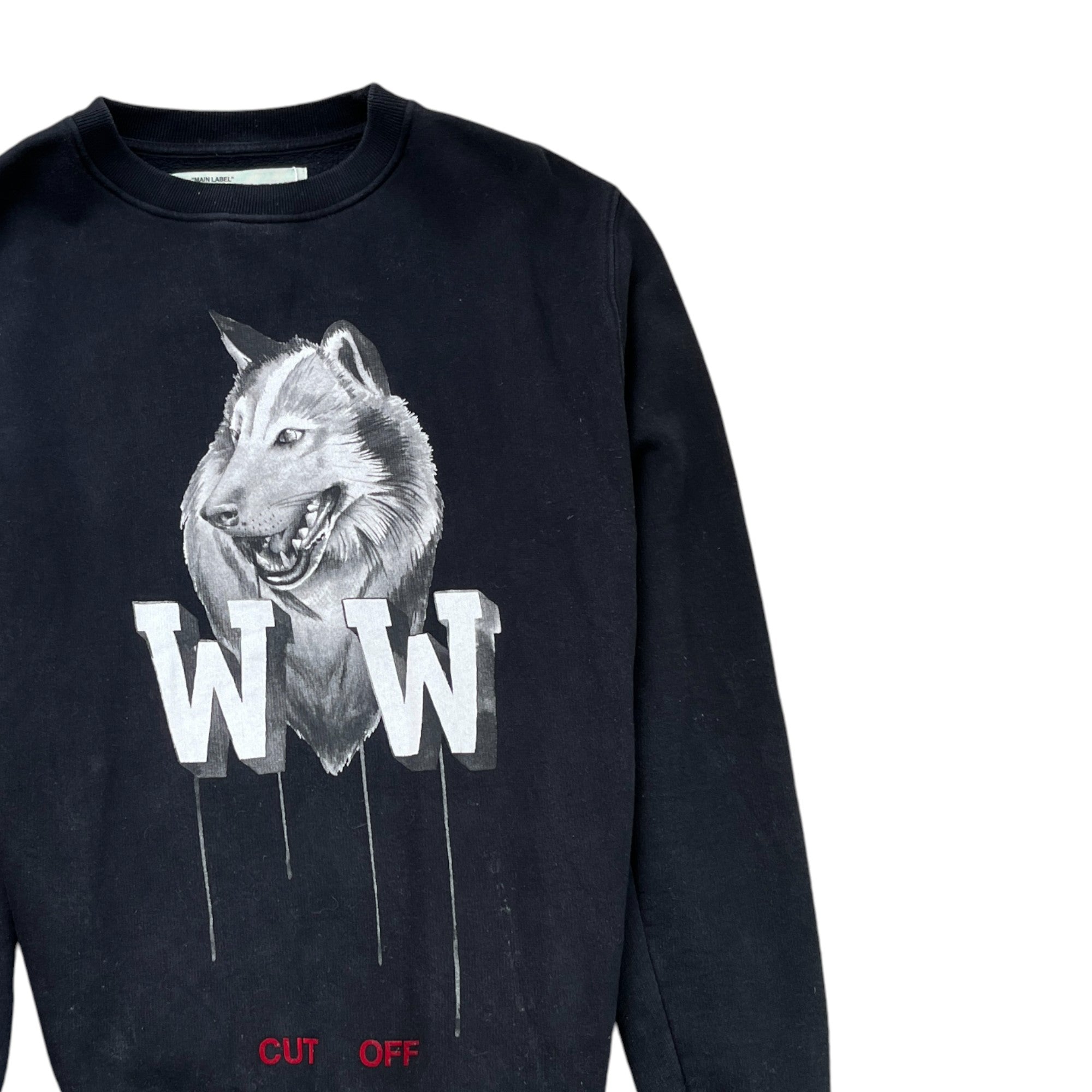 Men's Wolf Graphic Sweatshirt Black Size S