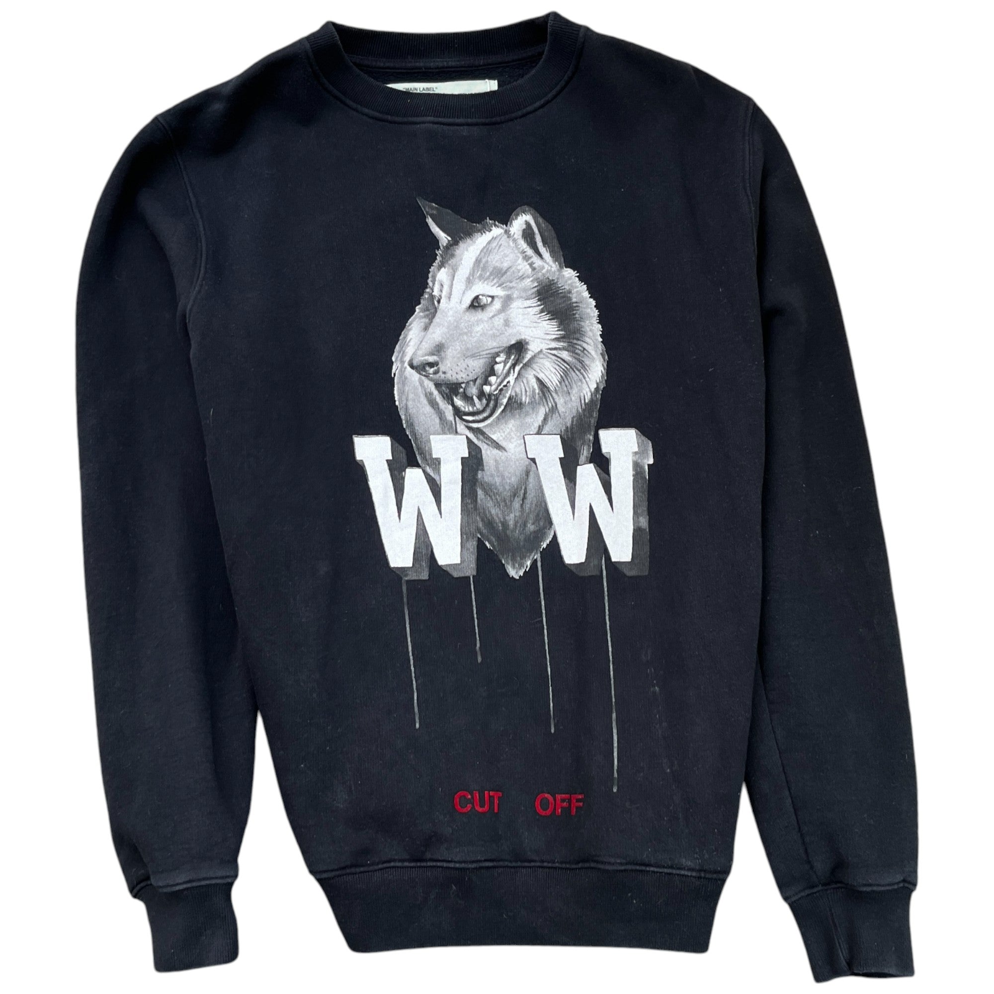 Men's Wolf Graphic Sweatshirt Black Size S