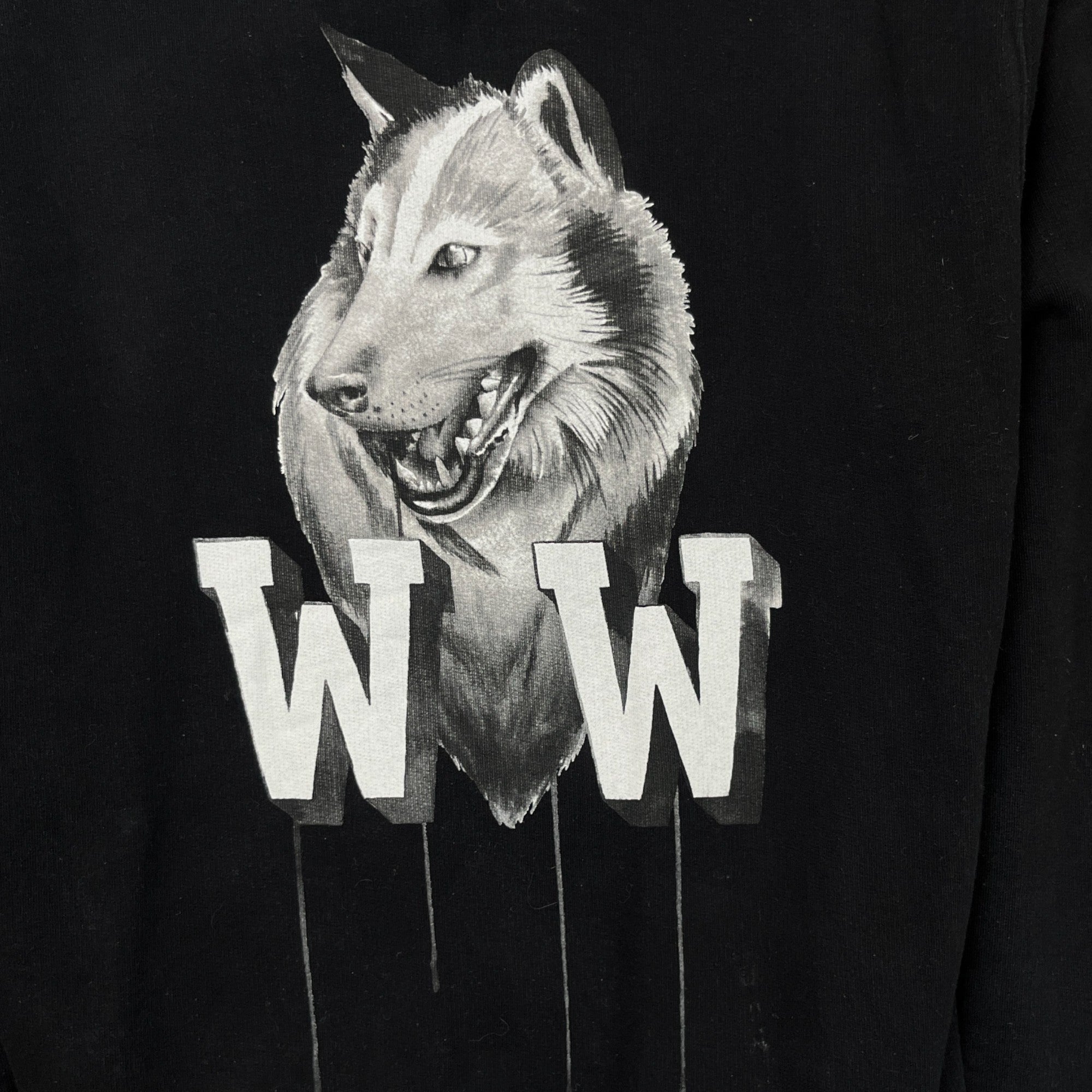 Men's Wolf Graphic Sweatshirt Black Size S