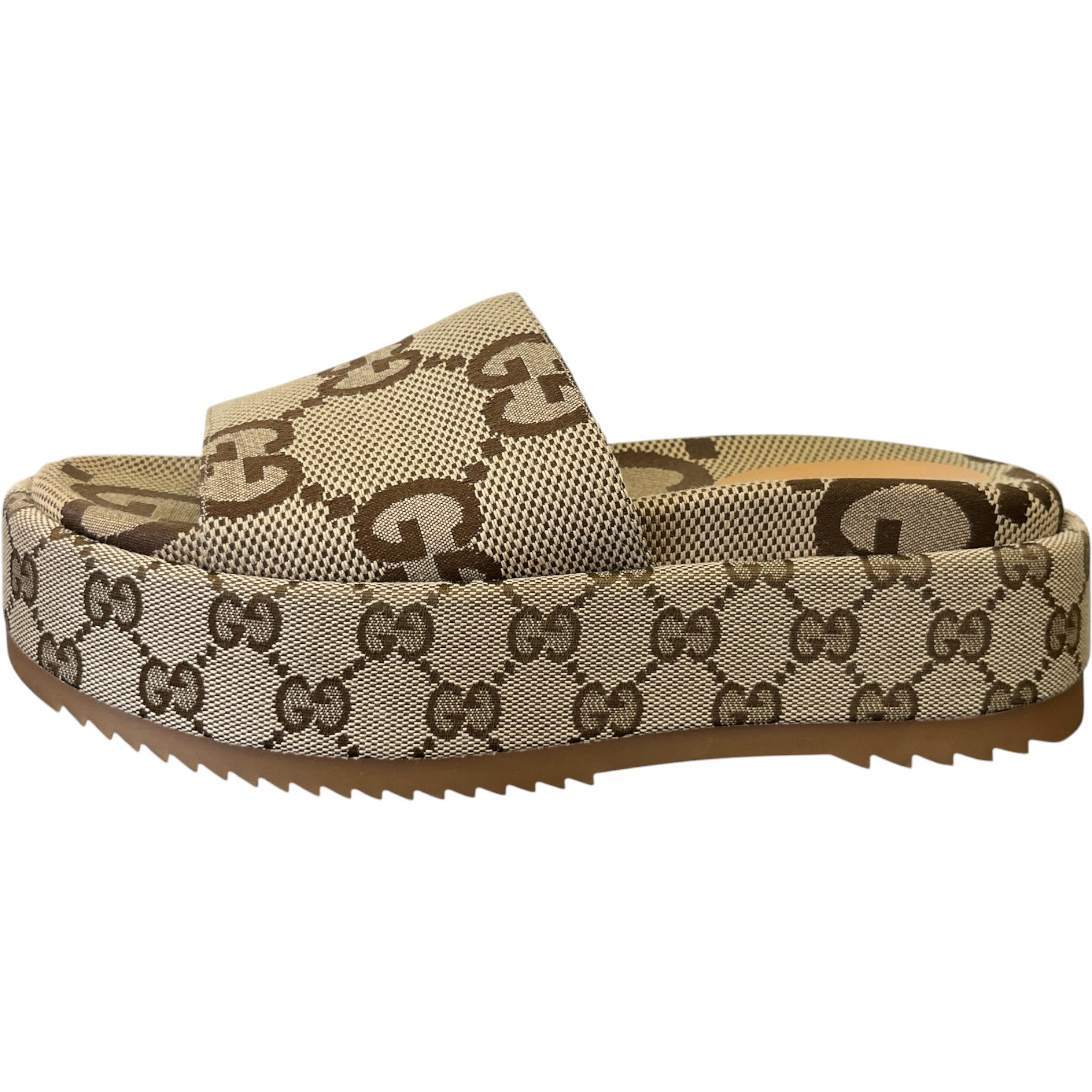 Women's Gg Supreme Platform Slides Beige Size EU 36 / UK 3