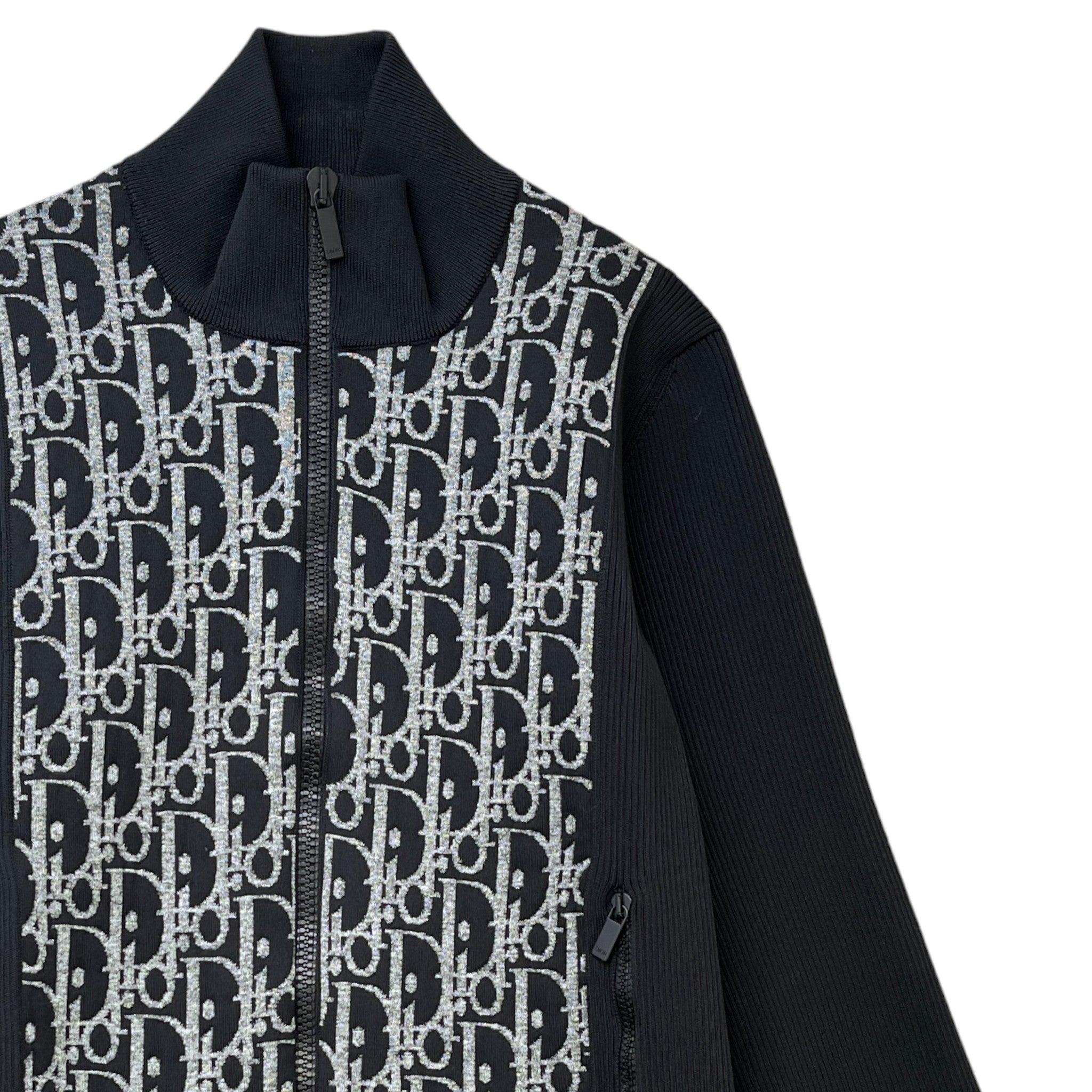 Men's Oblique Knit Jacket Black Size M