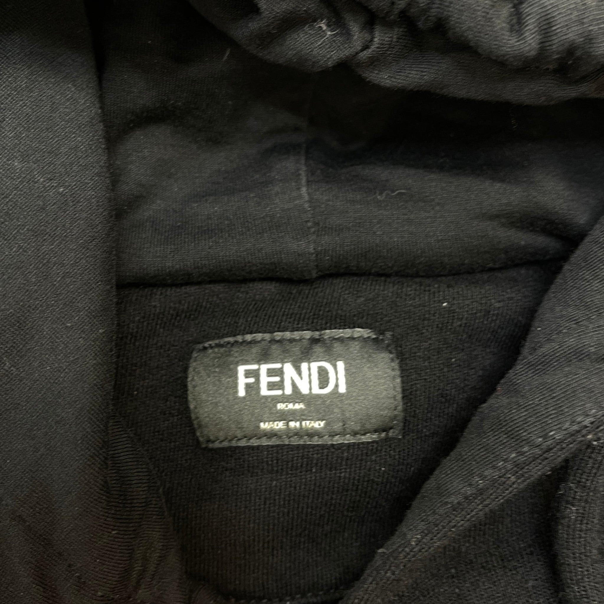 Men's Ff Logo Strip Hoodie Black Size IT 48 / UK M
