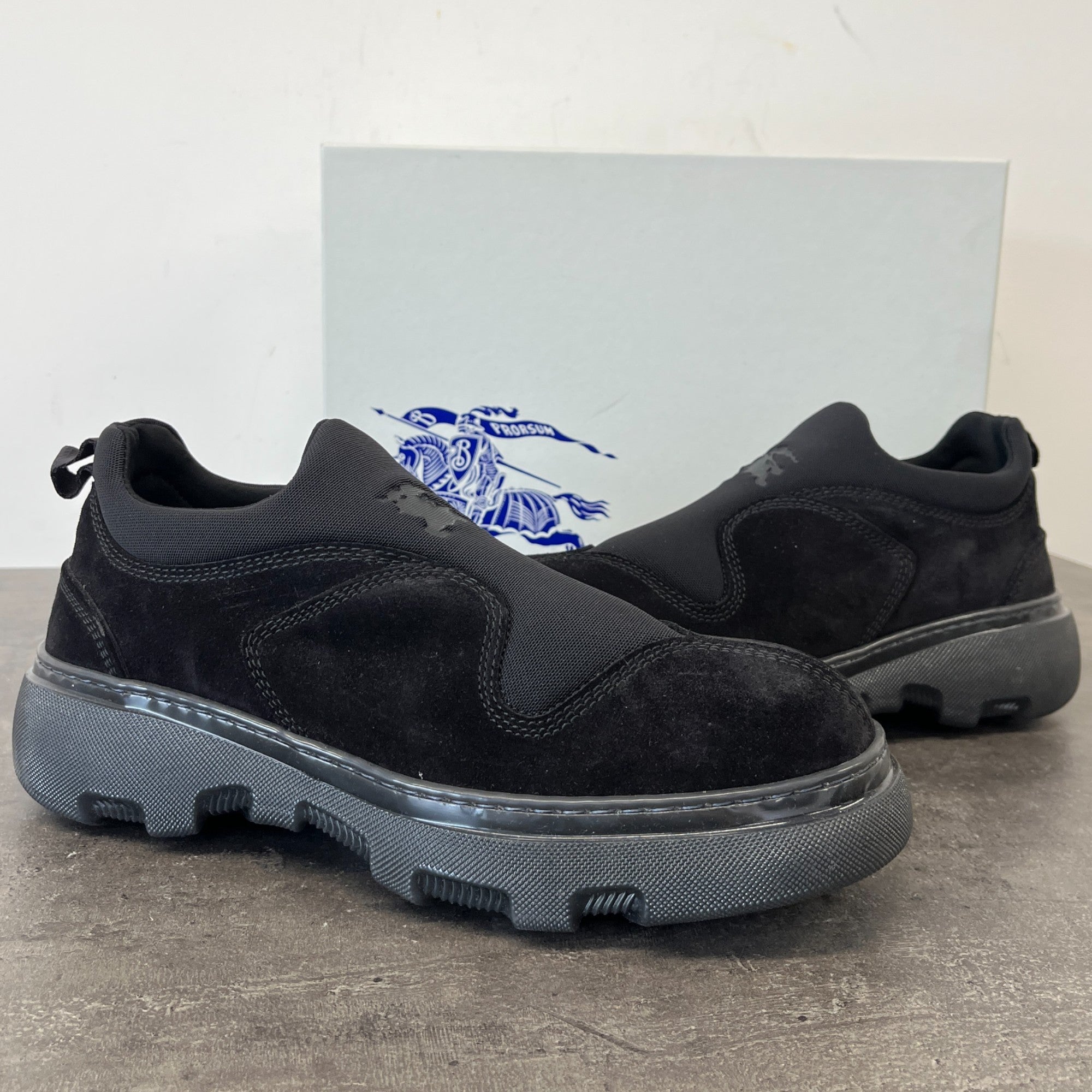 Men's Logo Slip On Low Trainers Black Size EU 44 / UK 10