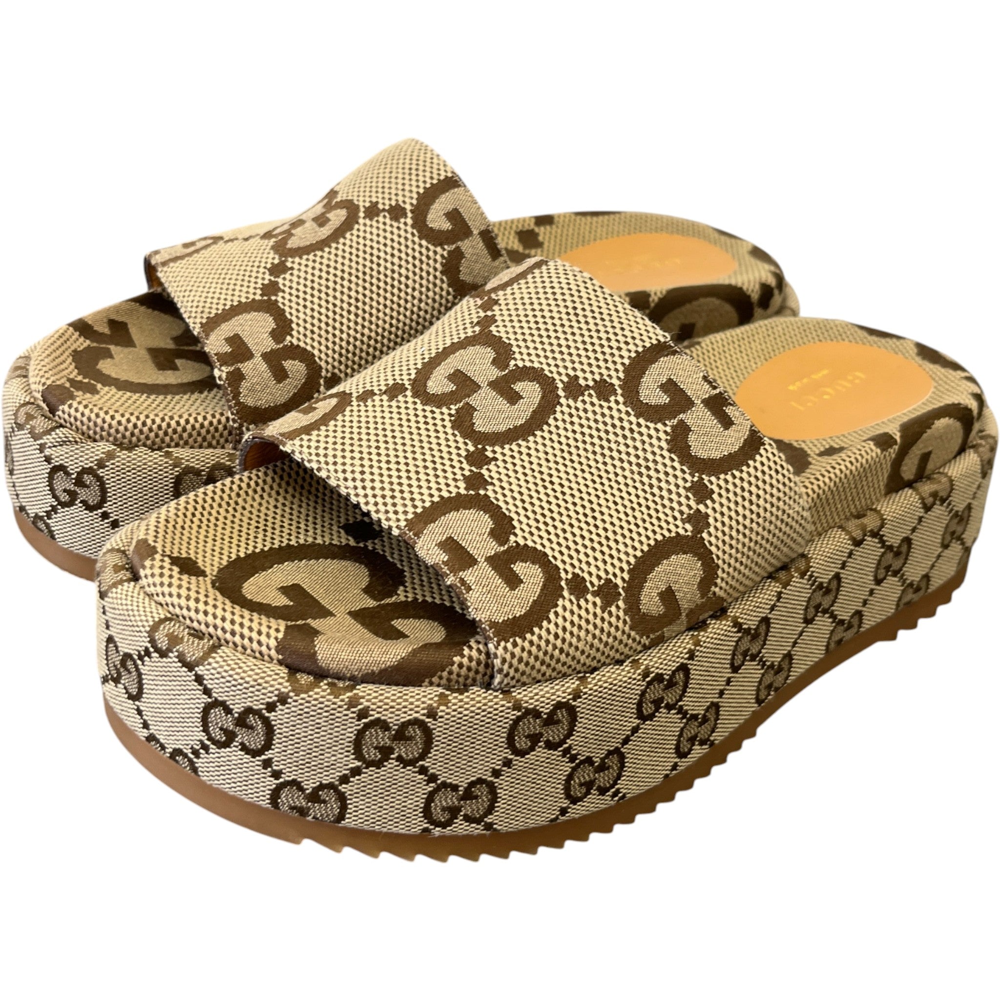 Women's Gg Supreme Platform Slides Beige Size EU 36 / UK 3