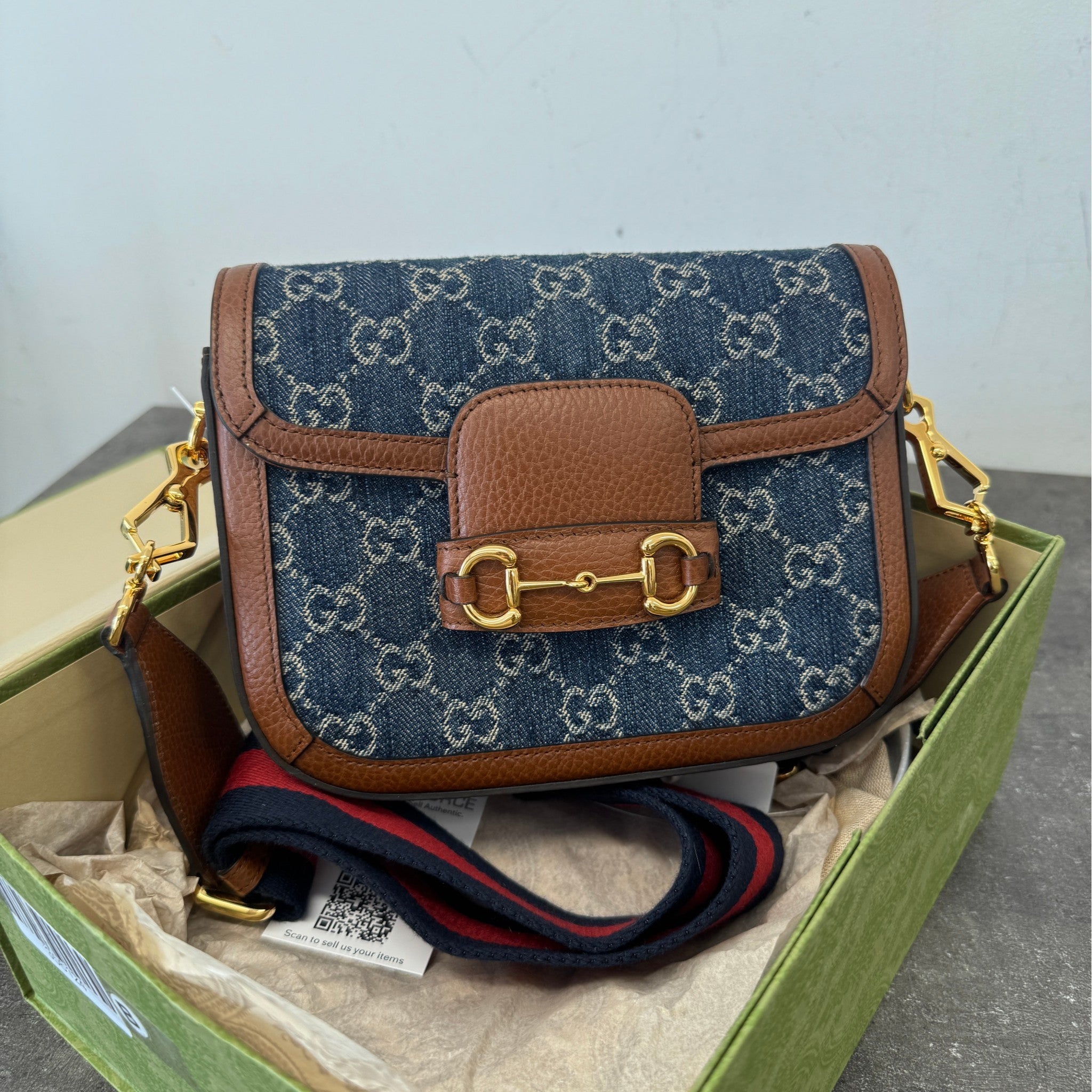 Women's Horsebit 1955 Small Shoulder Bag Brown