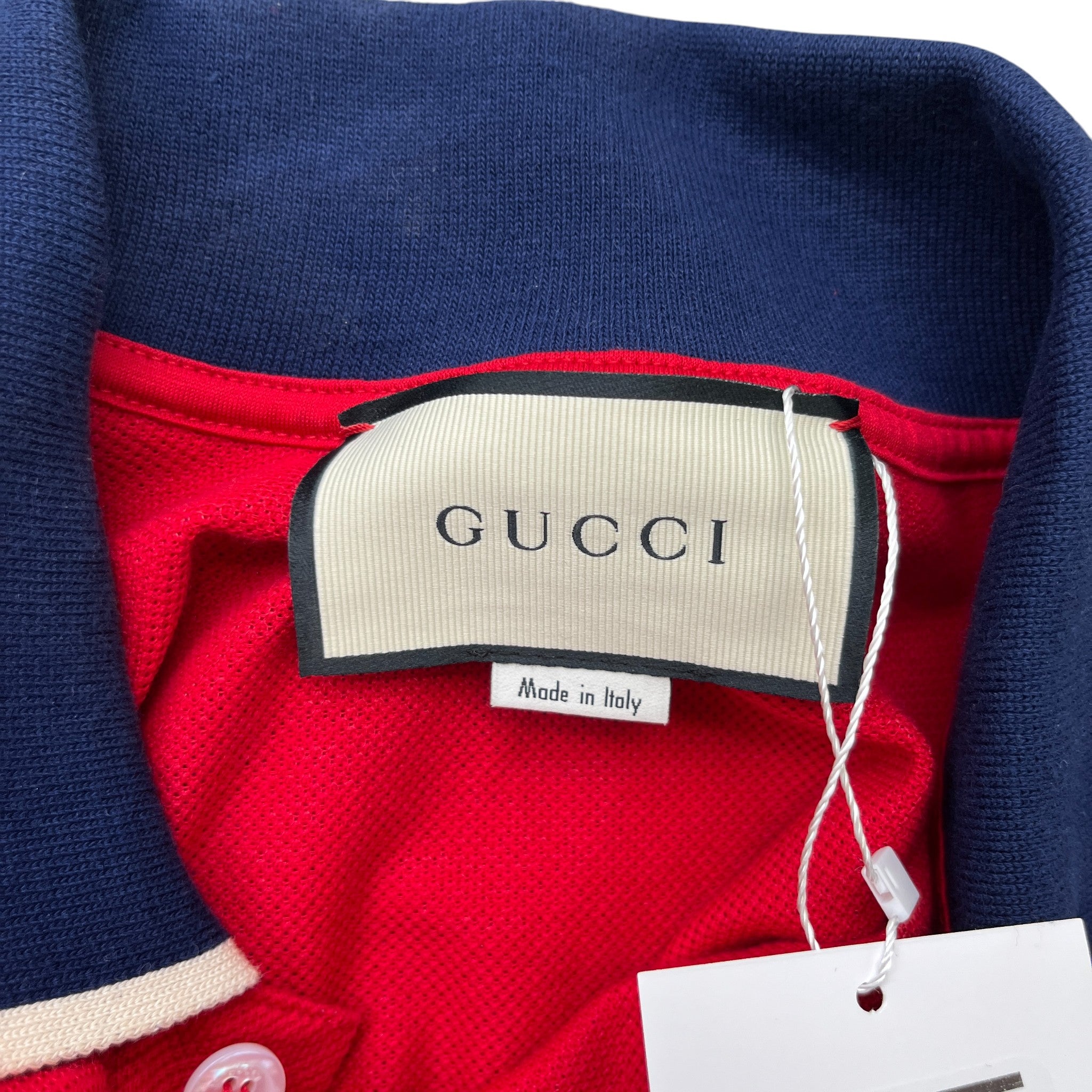 Men's Tape Logo Polo Shirt Red Size M