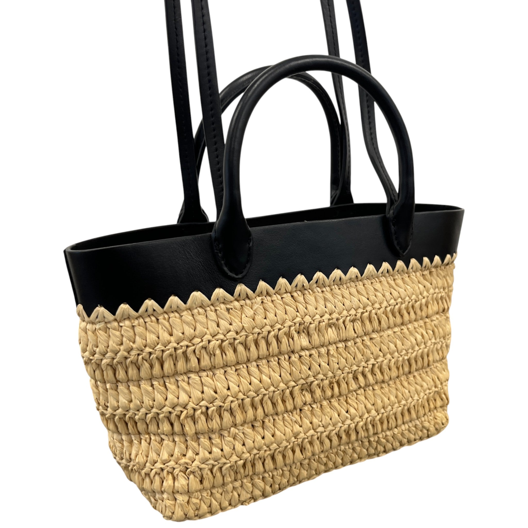 Women's Mini Crochet Tote Handbag Beige