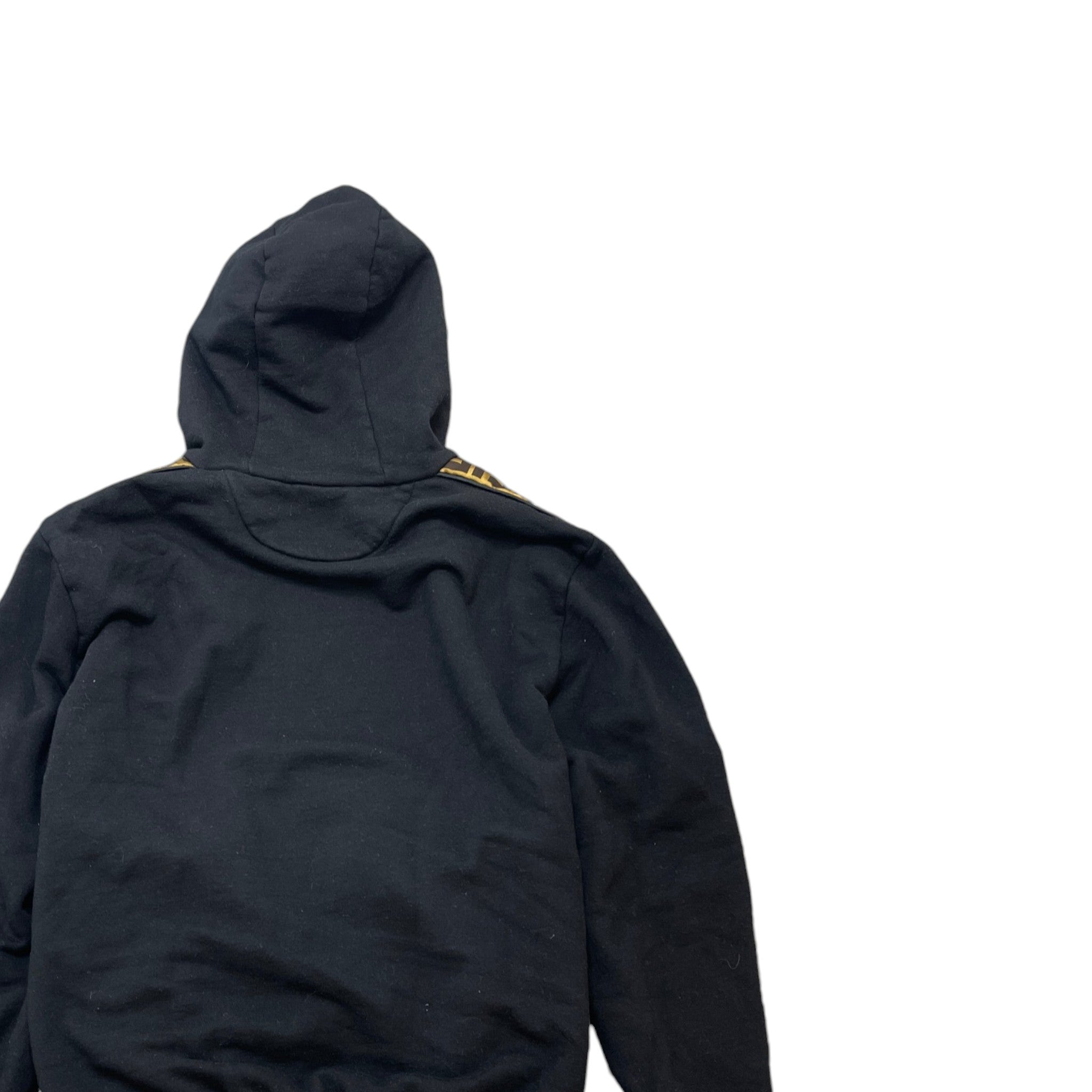 Men's Ff Logo Strip Hoodie Black Size IT 48 / UK M