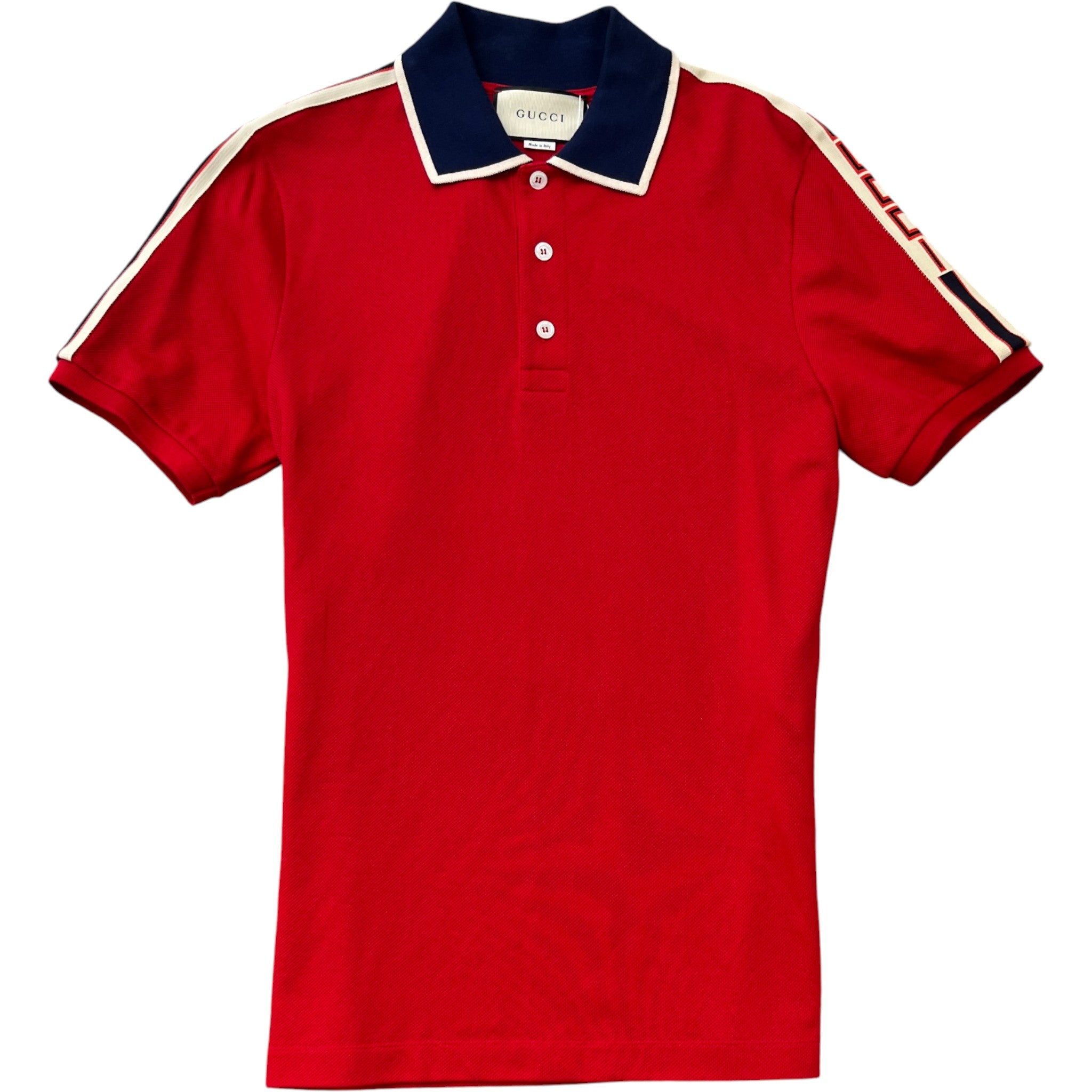 Men's Tape Logo Polo Shirt Red Size M