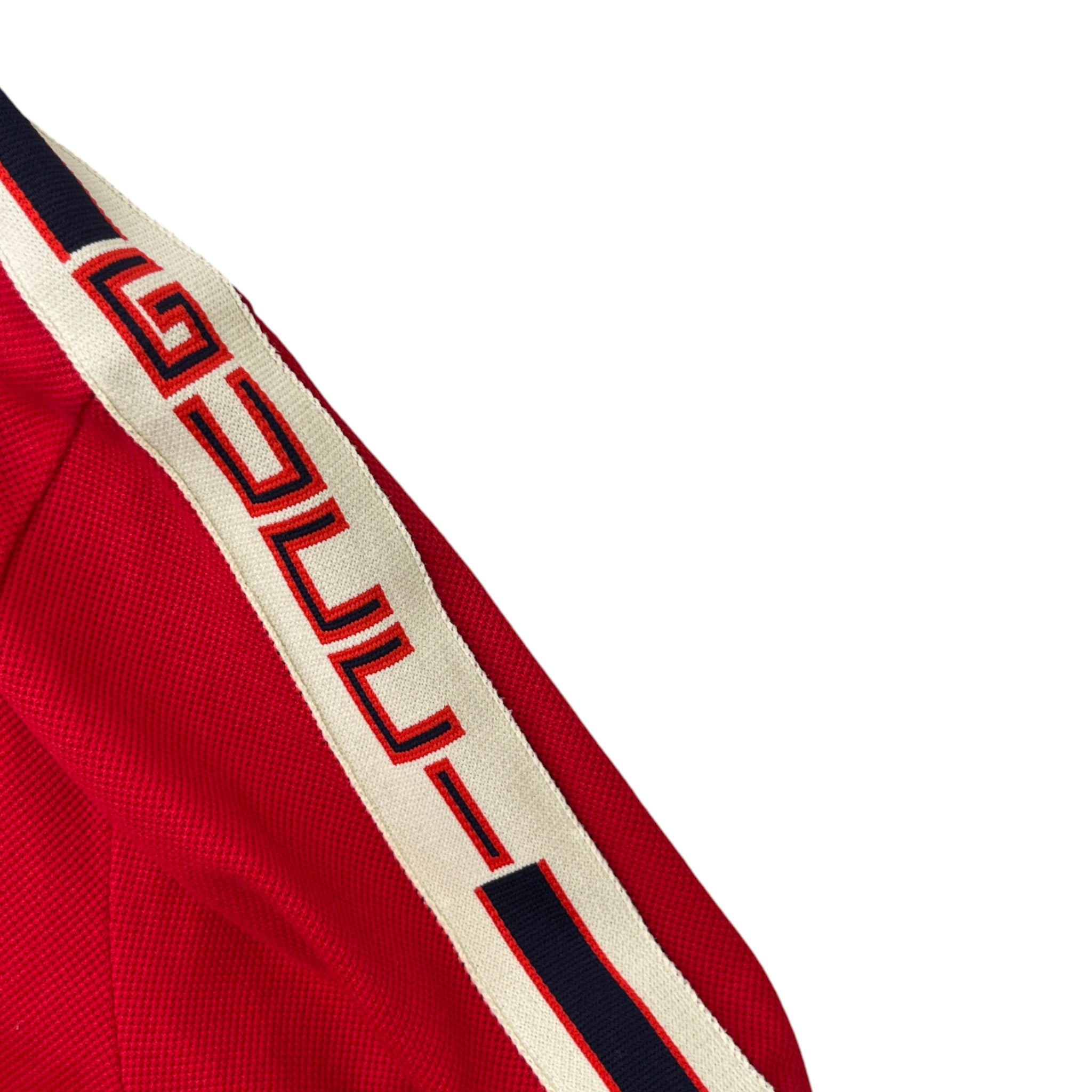 Men's Tape Logo Polo Shirt Red Size M