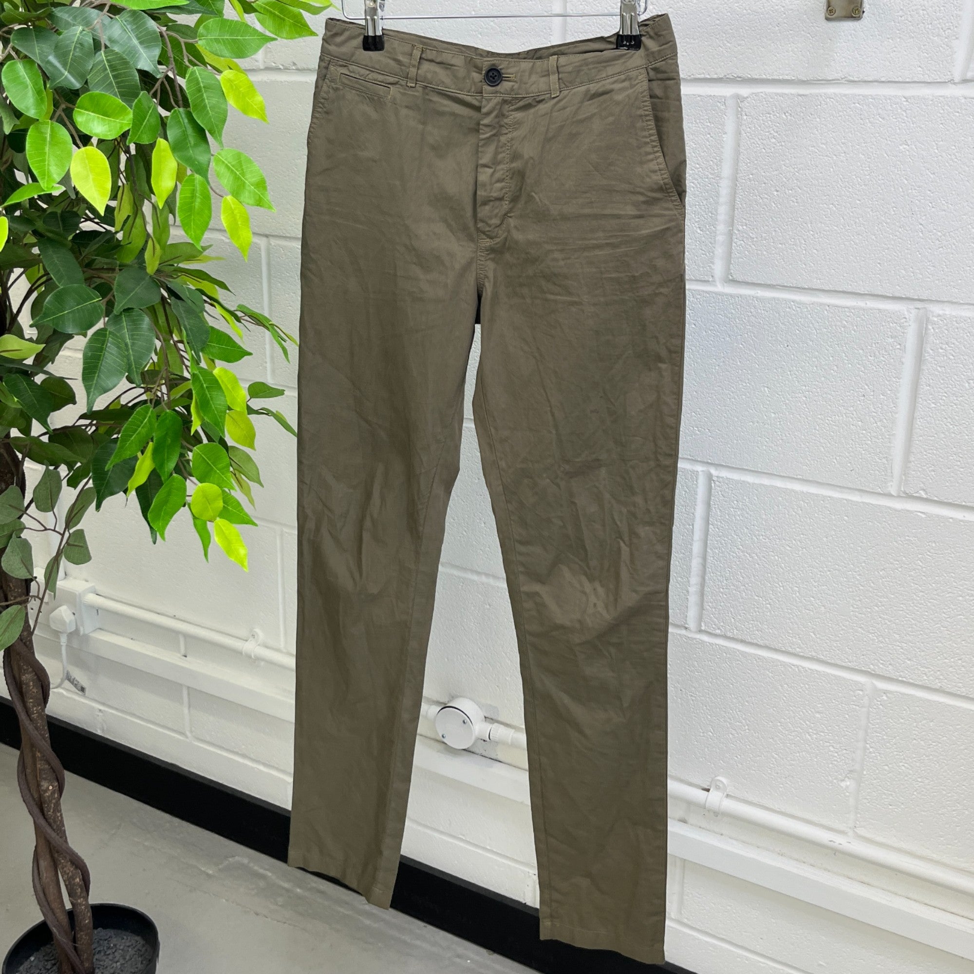 Men's Plaque Logo Kids Trousers Khaki Size Age 14
