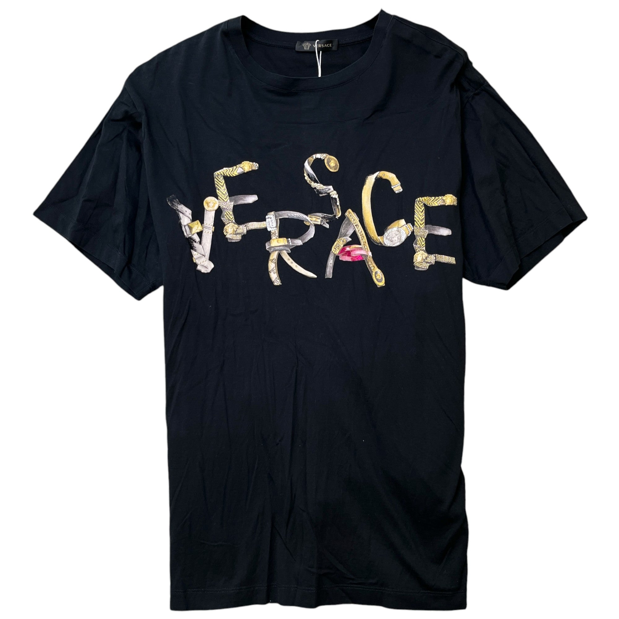 Men's Spell Out Logo T-Shirt Black Size M