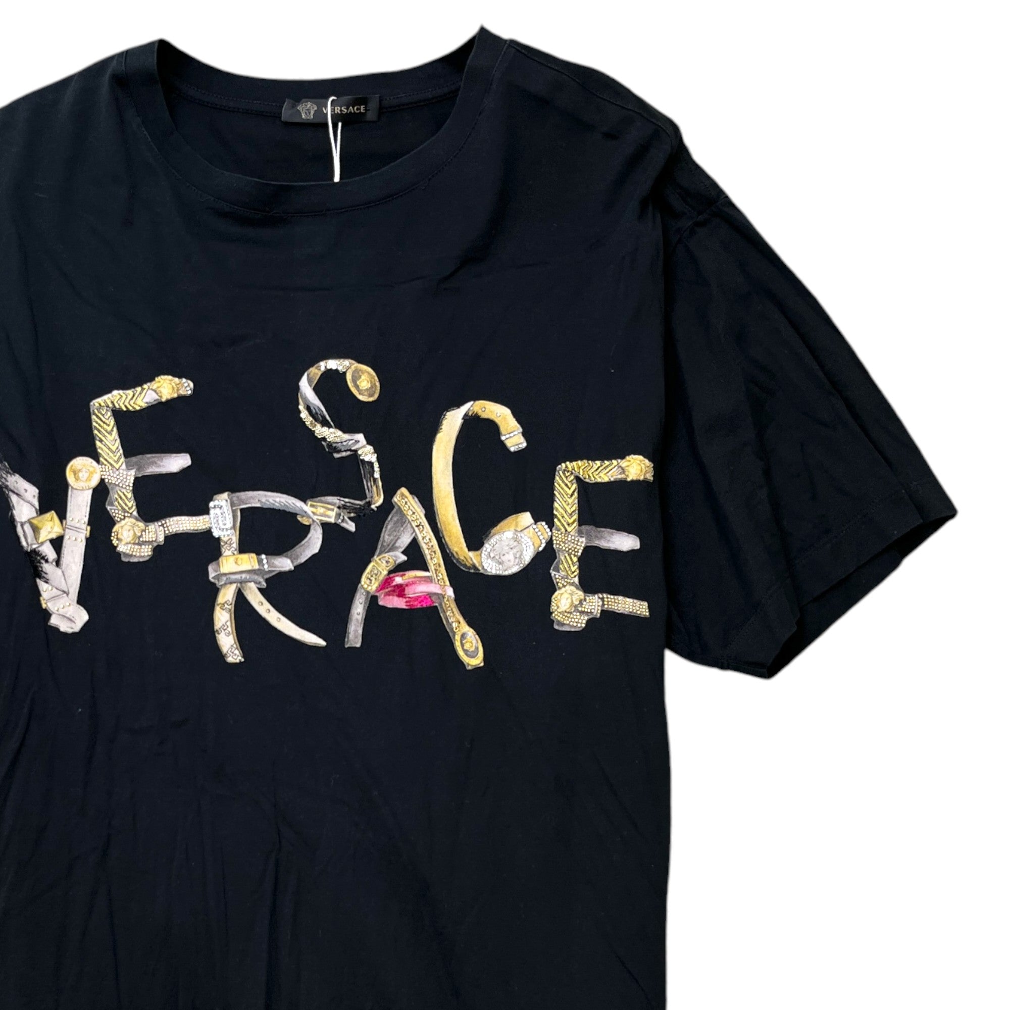 Men's Spell Out Logo T-Shirt Black Size M