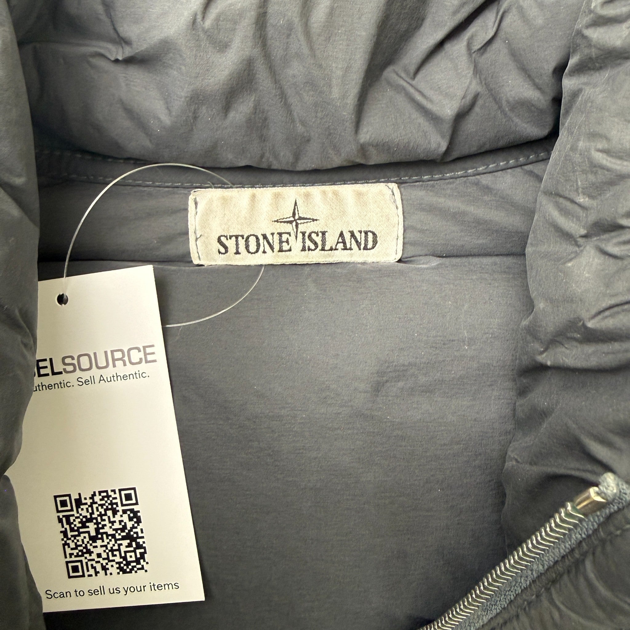 Men's Seamless Tunnel Nylon Down Jacket Grey Size M