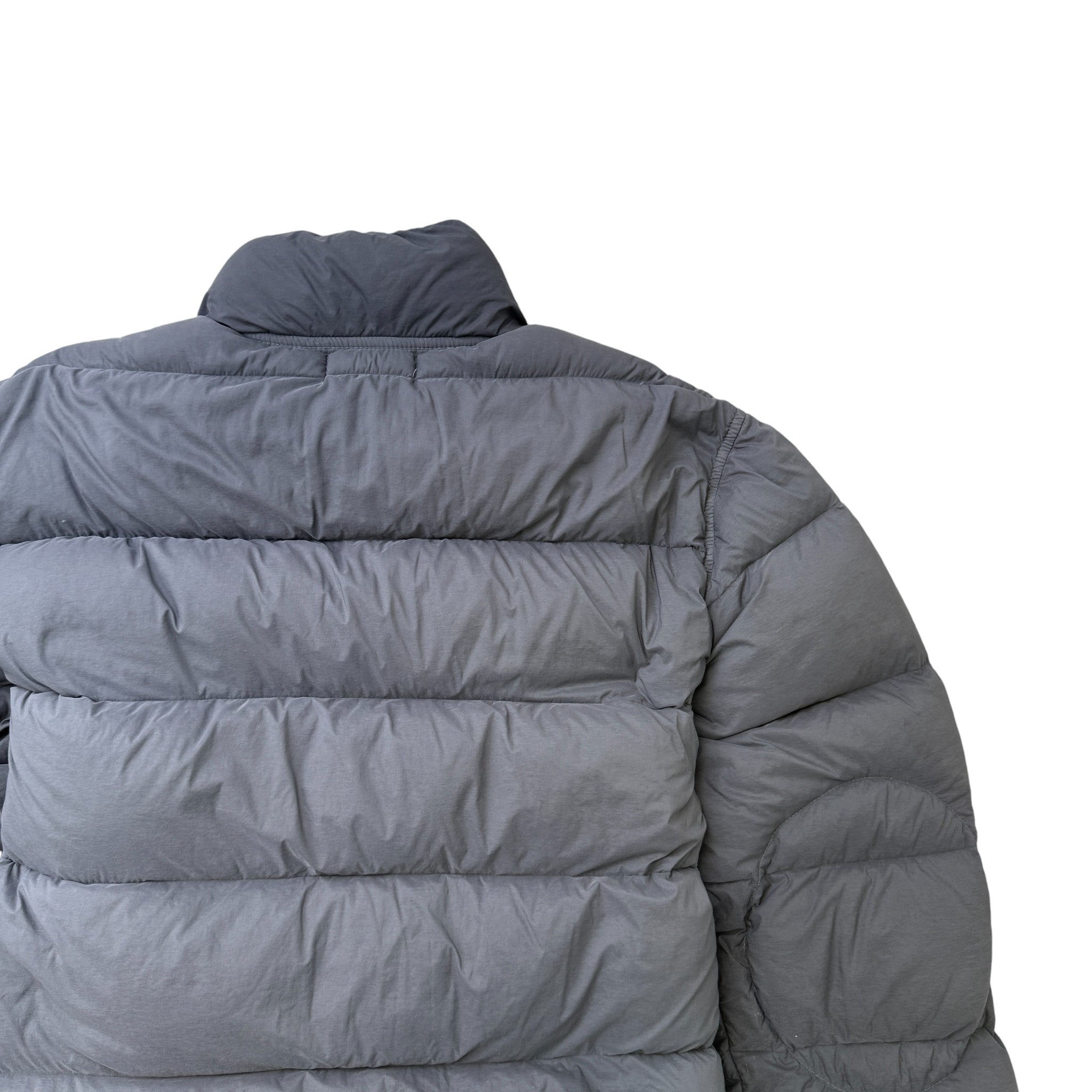 Men's Seamless Tunnel Nylon Down Jacket Grey Size M