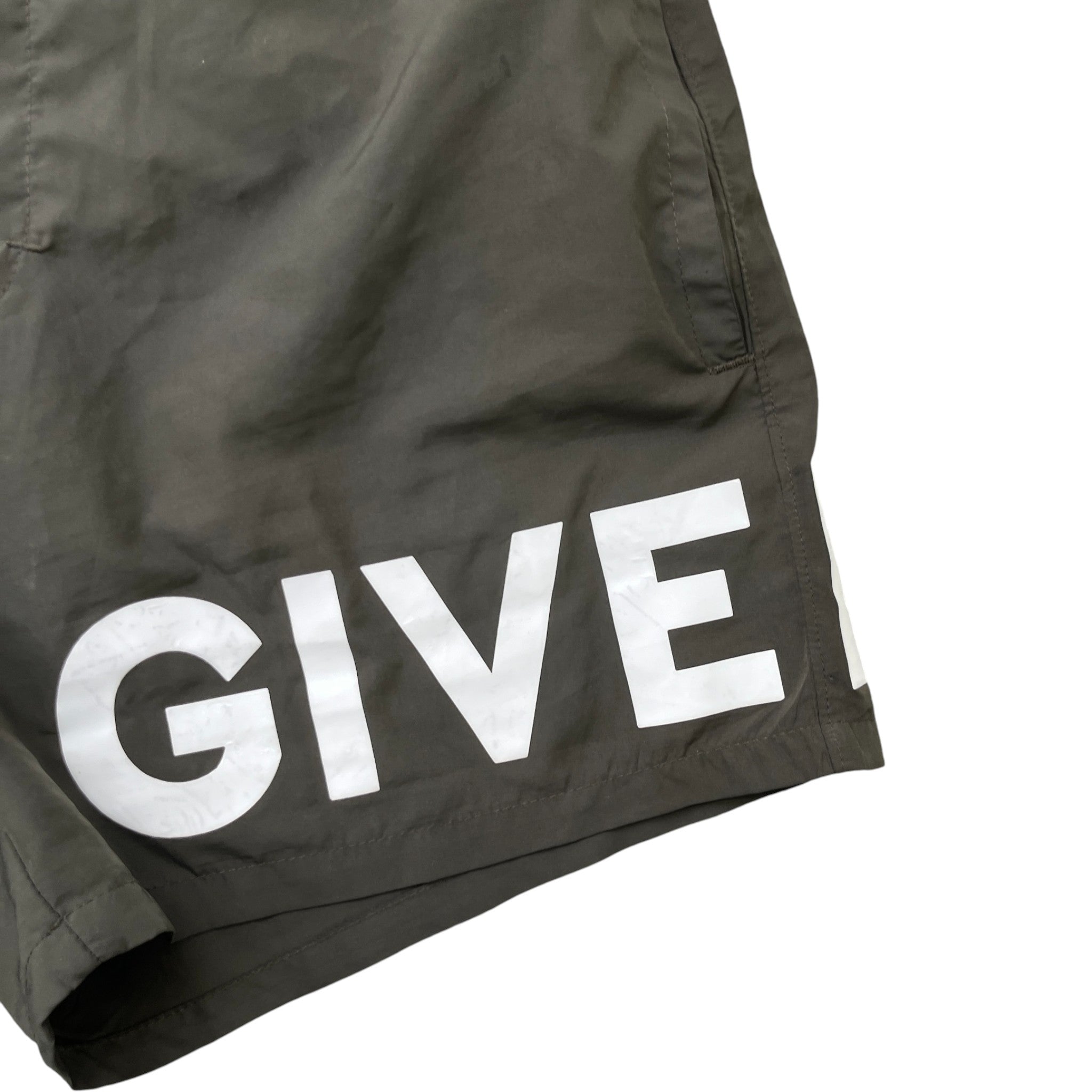 Men's Logo Print Swim Shorts Khaki Size S