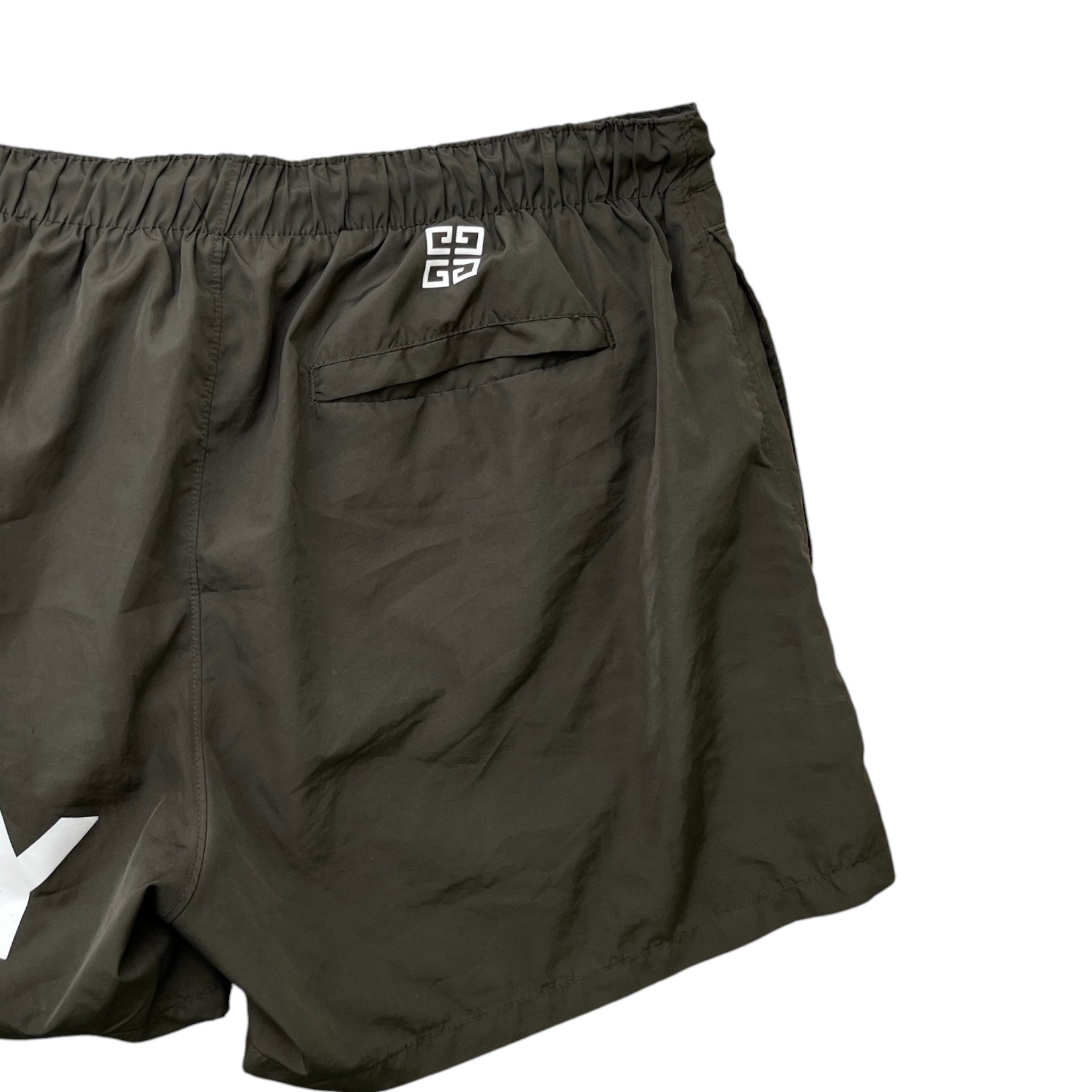 Men's Logo Print Swim Shorts Khaki Size S