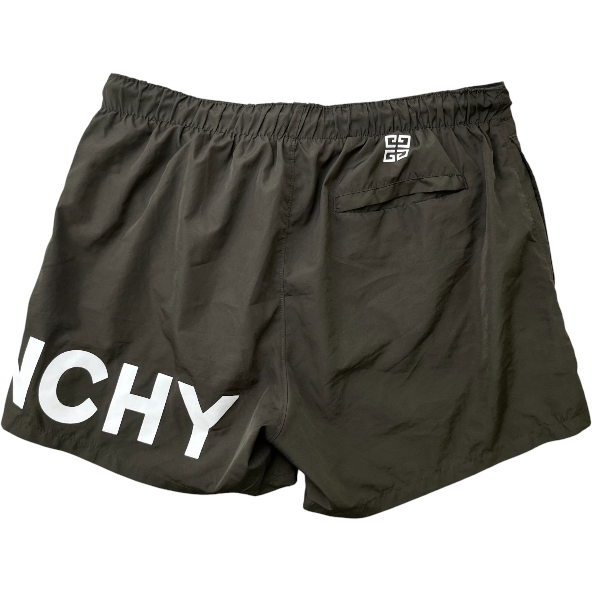 Men's Logo Print Swim Shorts Khaki Size S