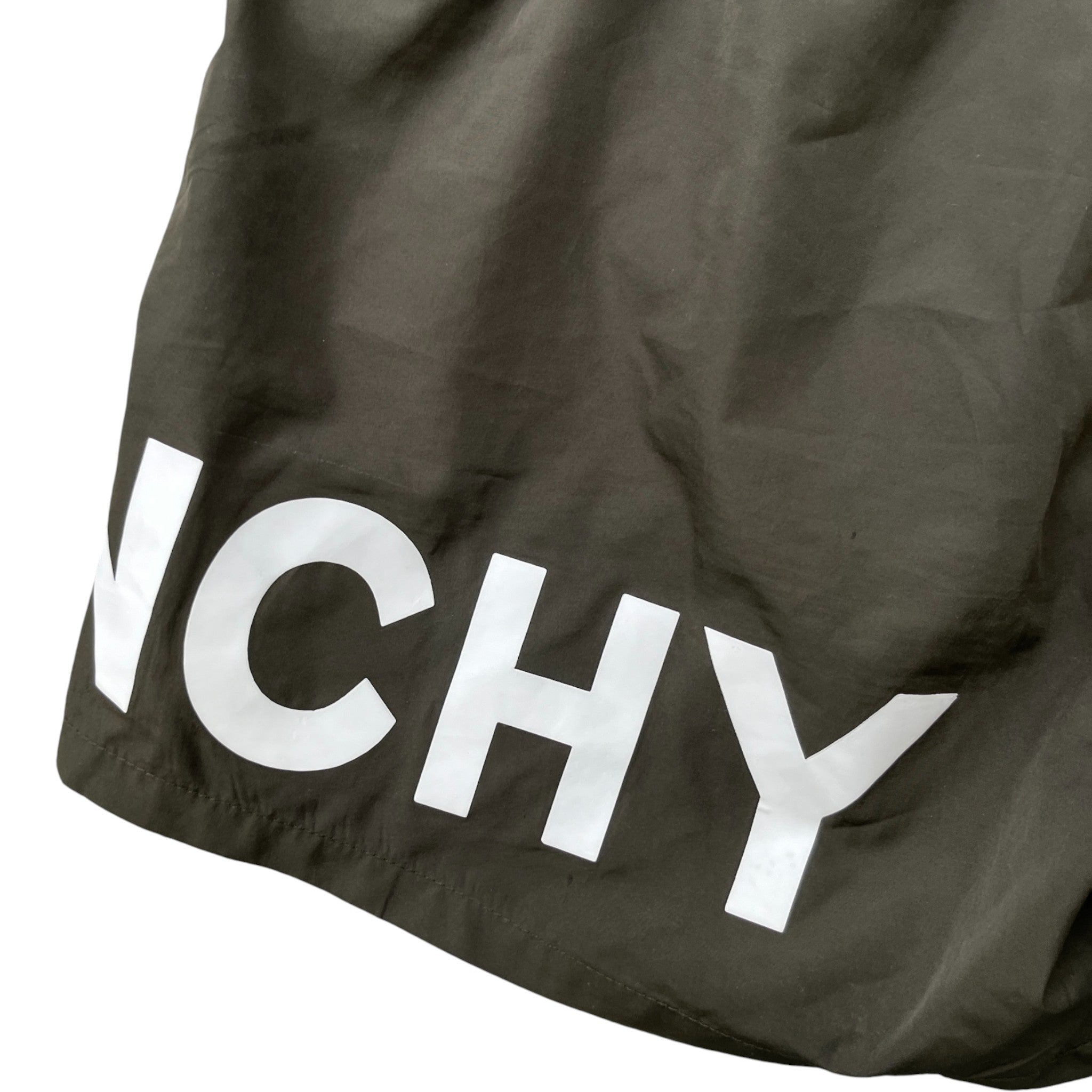 Men's Logo Print Swim Shorts Khaki Size S