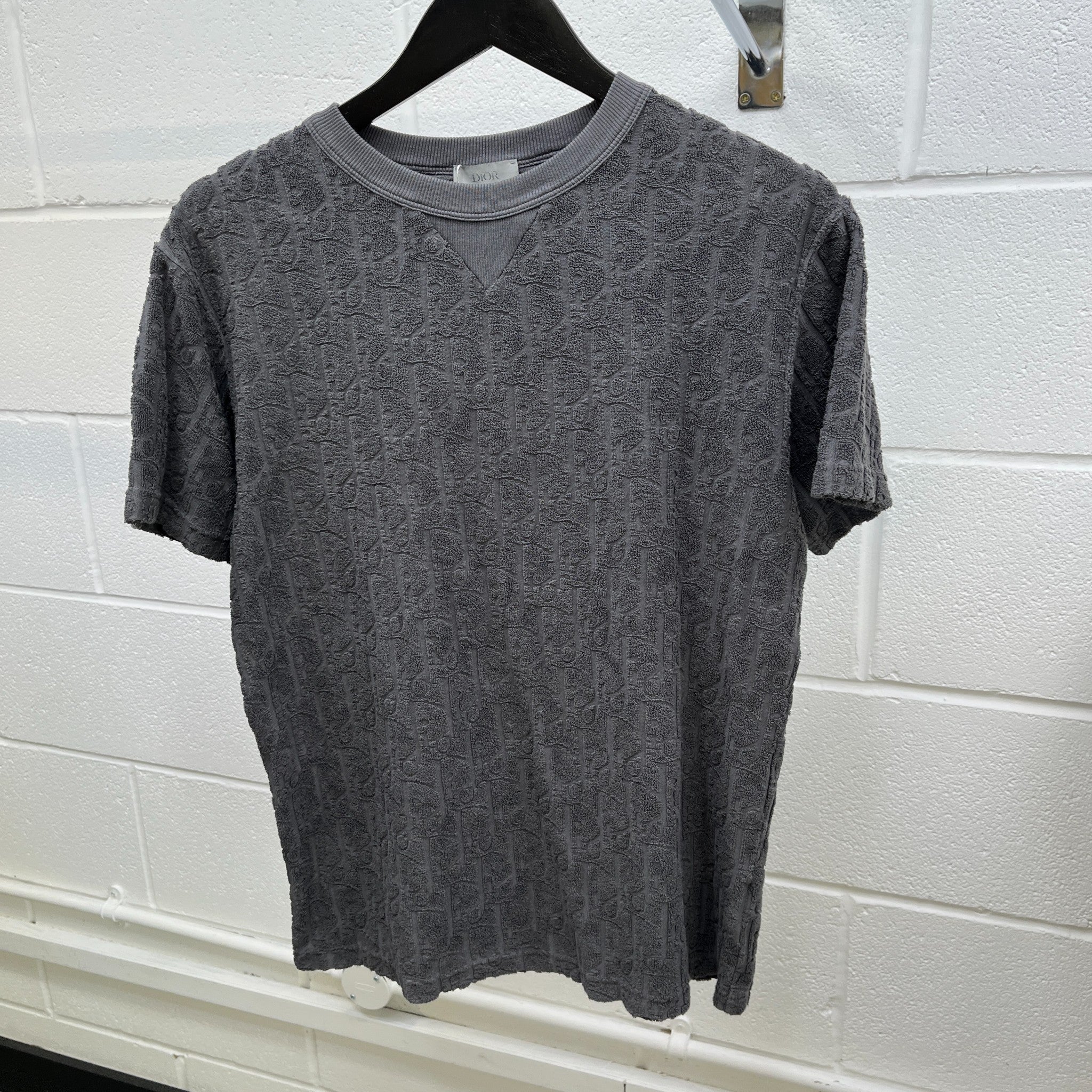 Men's Oblique Towelling T-Shirt Grey Size XS