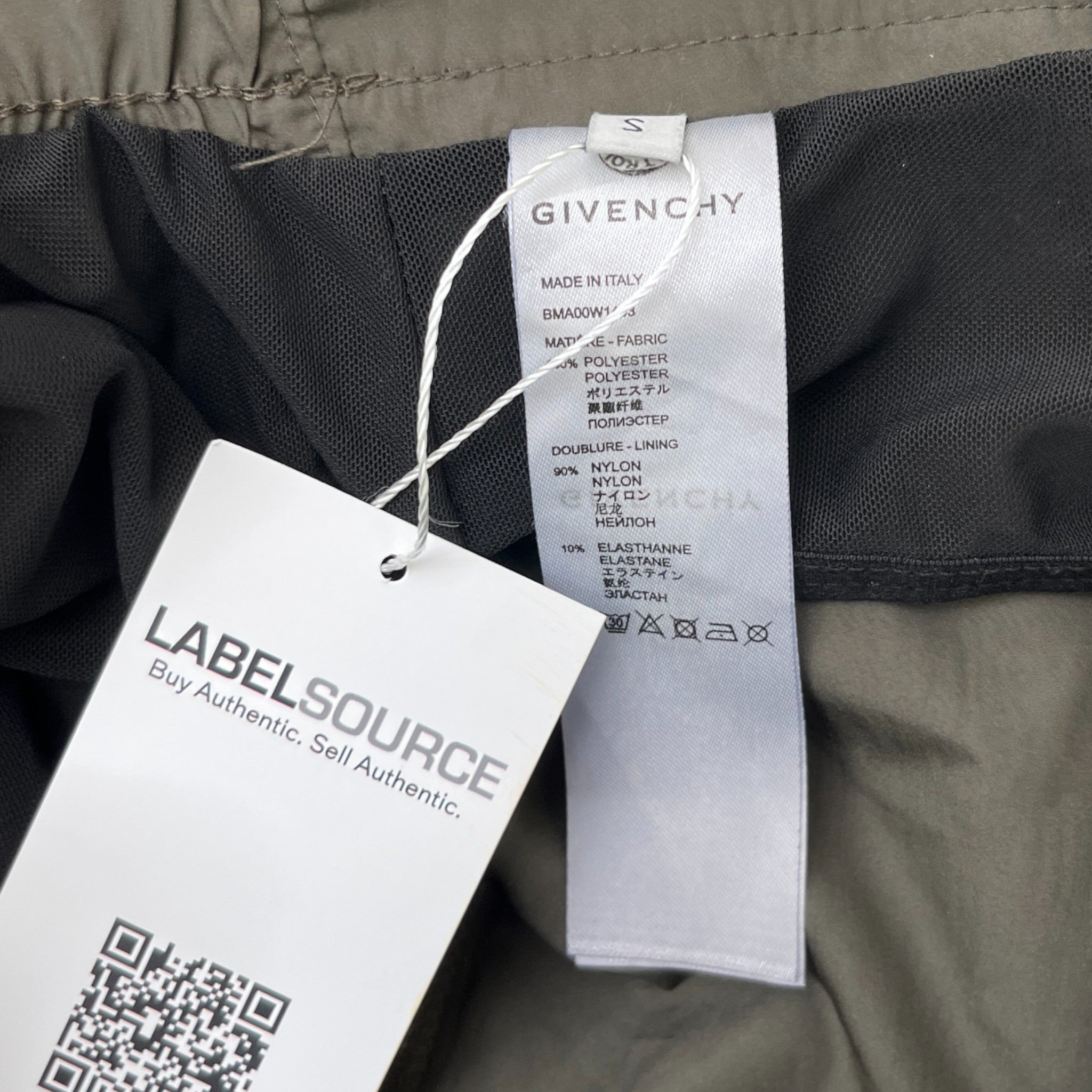 Men's Logo Print Swim Shorts Khaki Size S