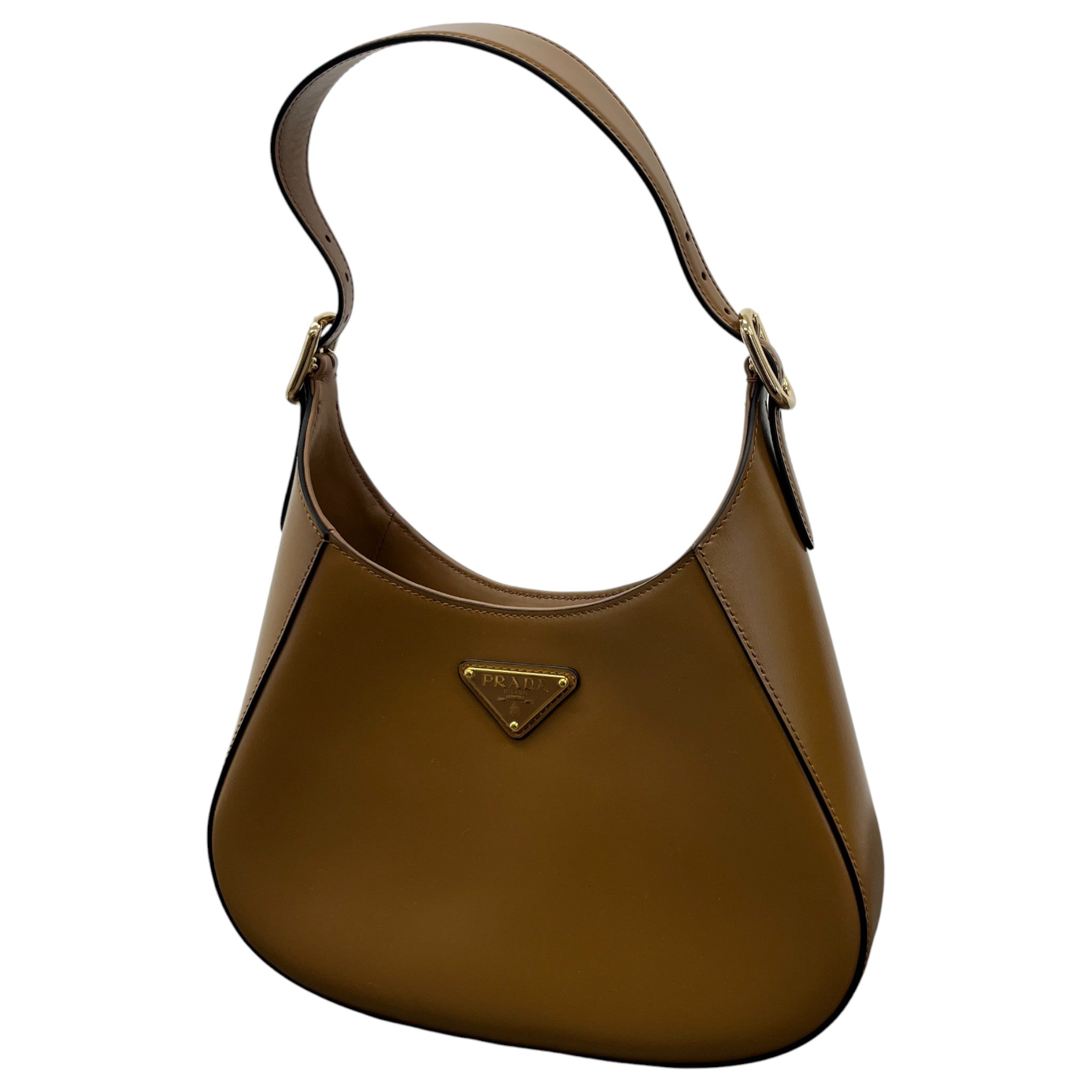Women's Triangle Logo Shoulder Handbag Brown