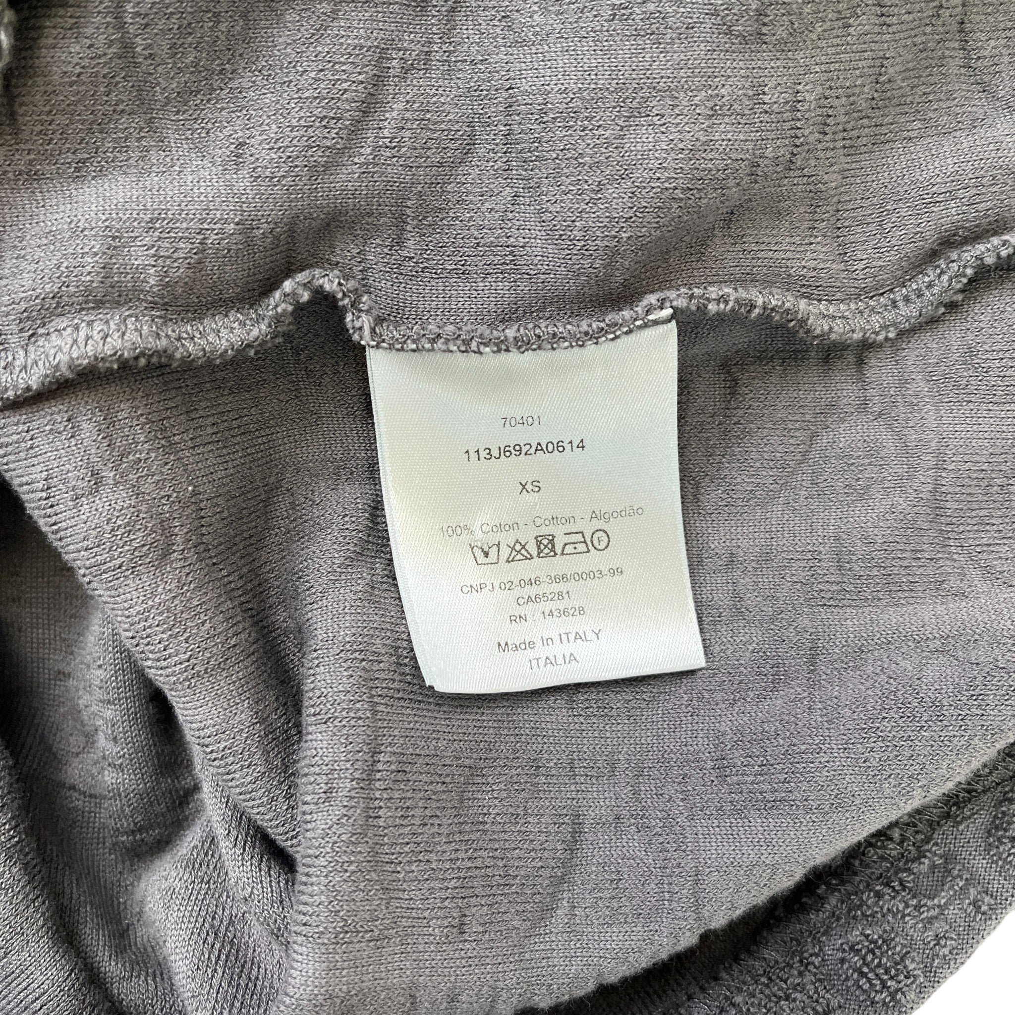 Men's Oblique Towelling T-Shirt Grey Size XS