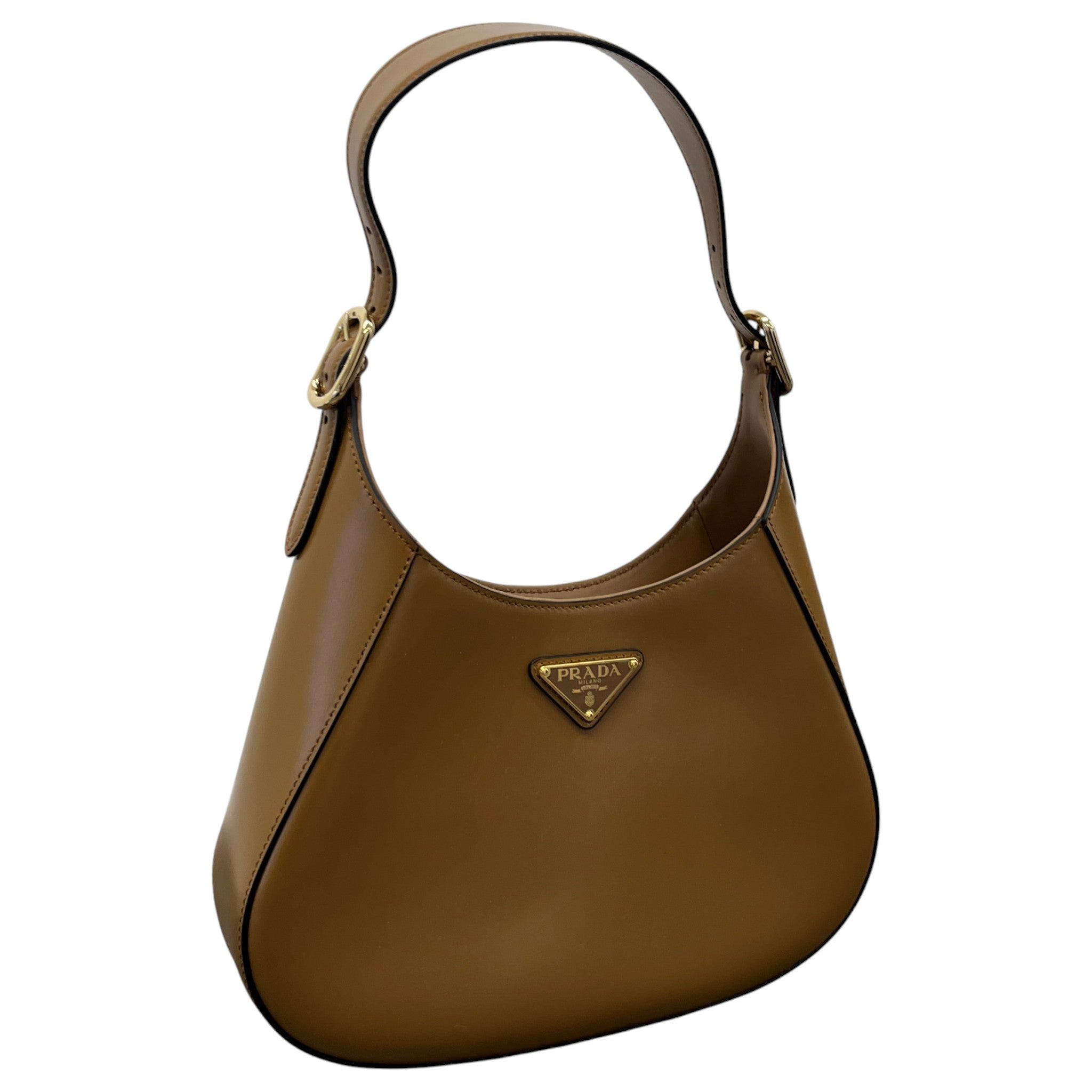 Women's Triangle Logo Shoulder Handbag Brown