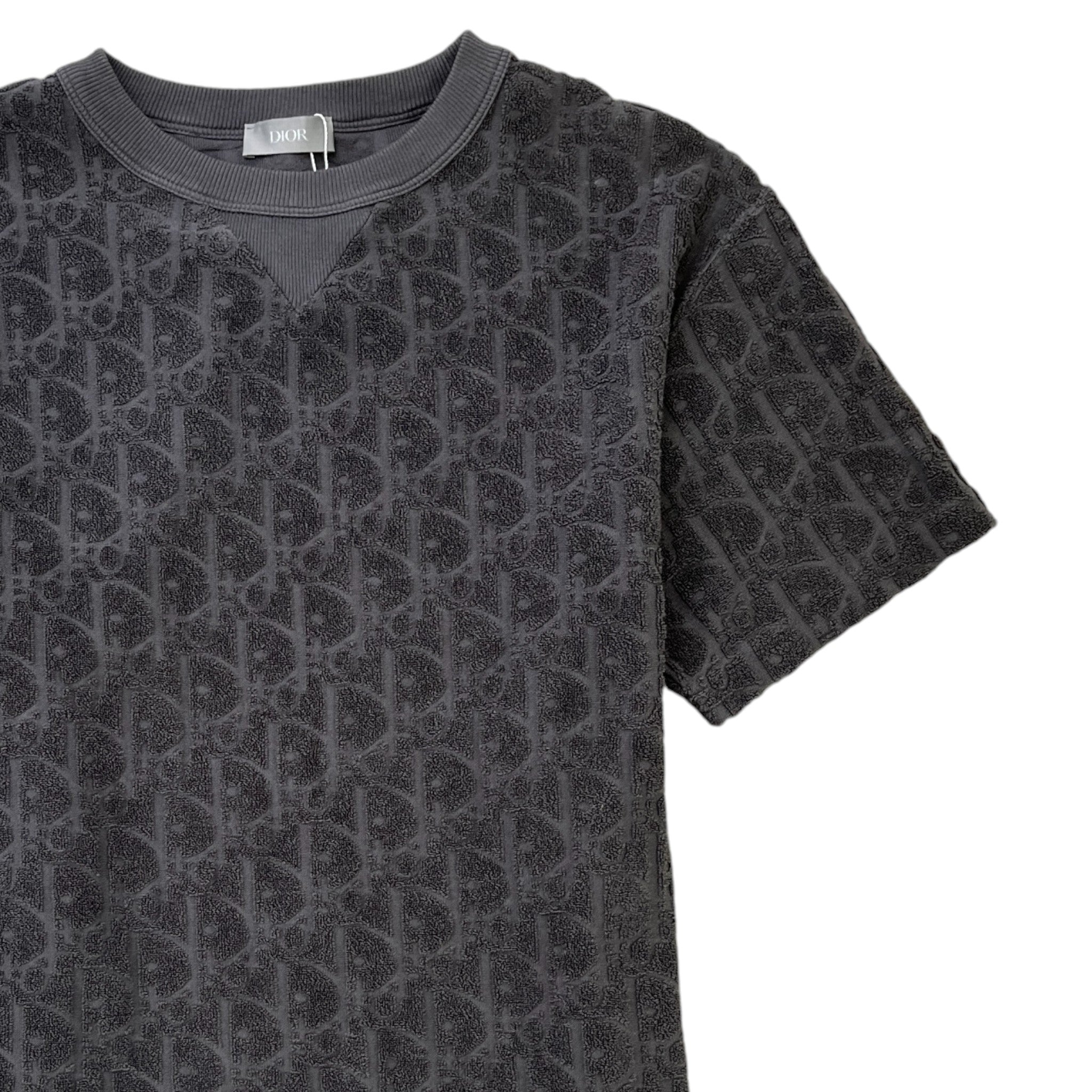 Men's Oblique Towelling T-Shirt Grey Size XS