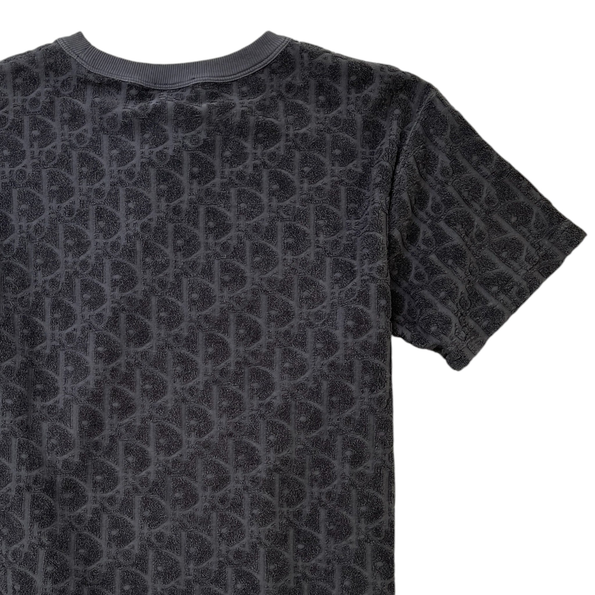 Men's Oblique Towelling T-Shirt Grey Size XS