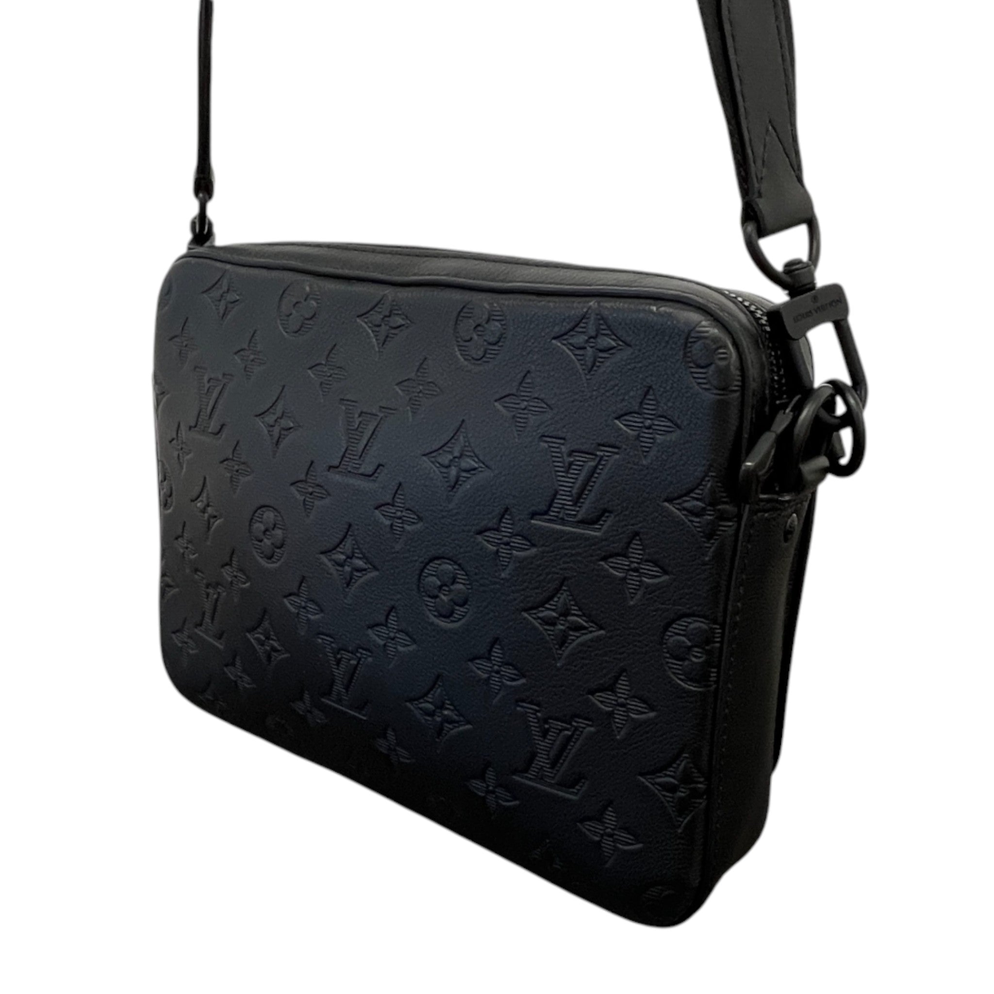 Men's Empreinte Leather Trio Messenger Bag Black