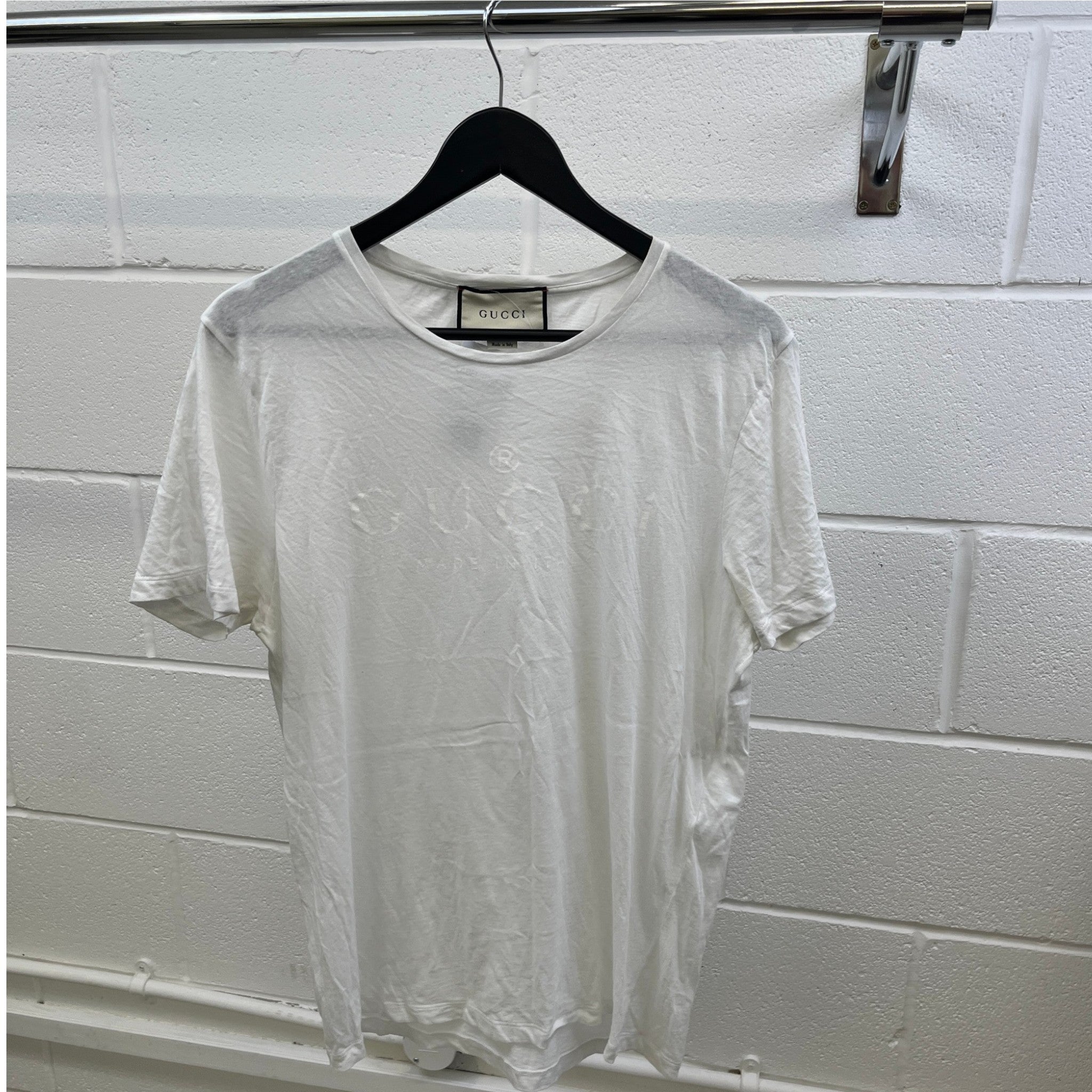 Men's Logo Print T-Shirt White Size L