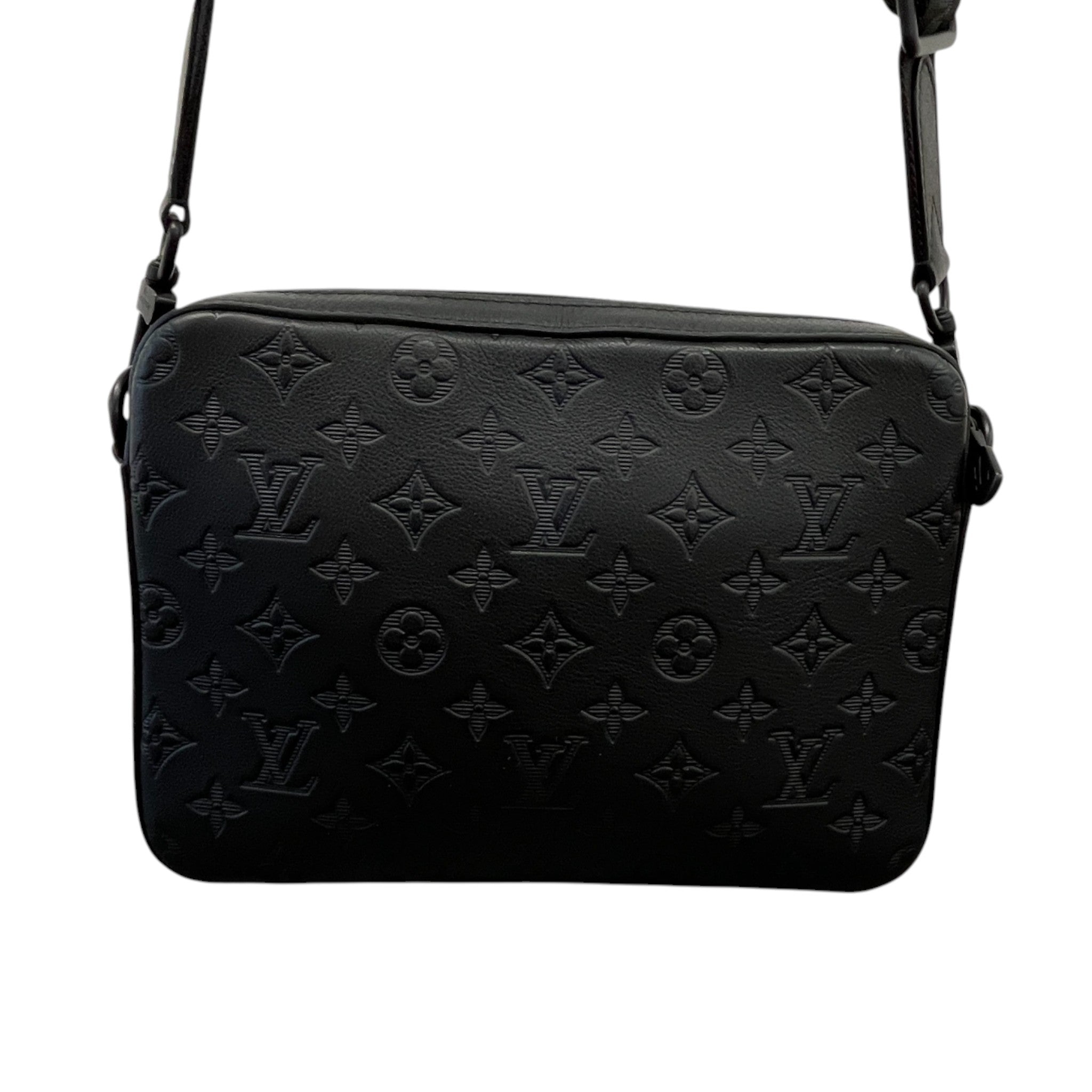 Men's Empreinte Leather Trio Messenger Bag Black