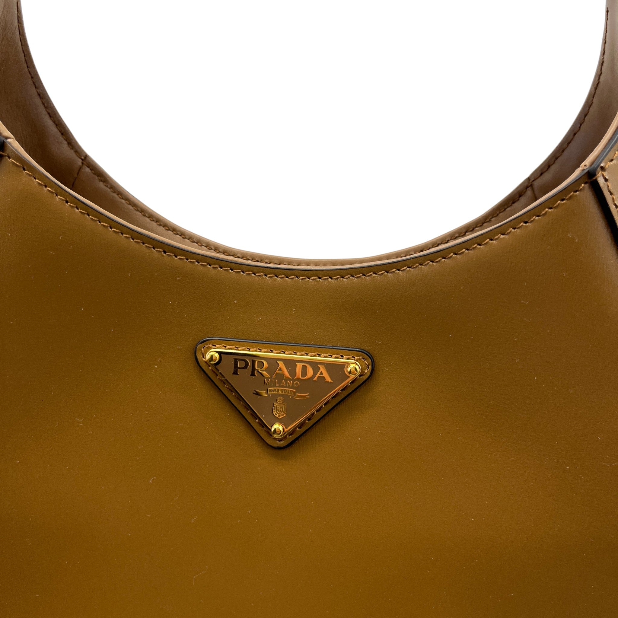 Women's Triangle Logo Shoulder Handbag Brown