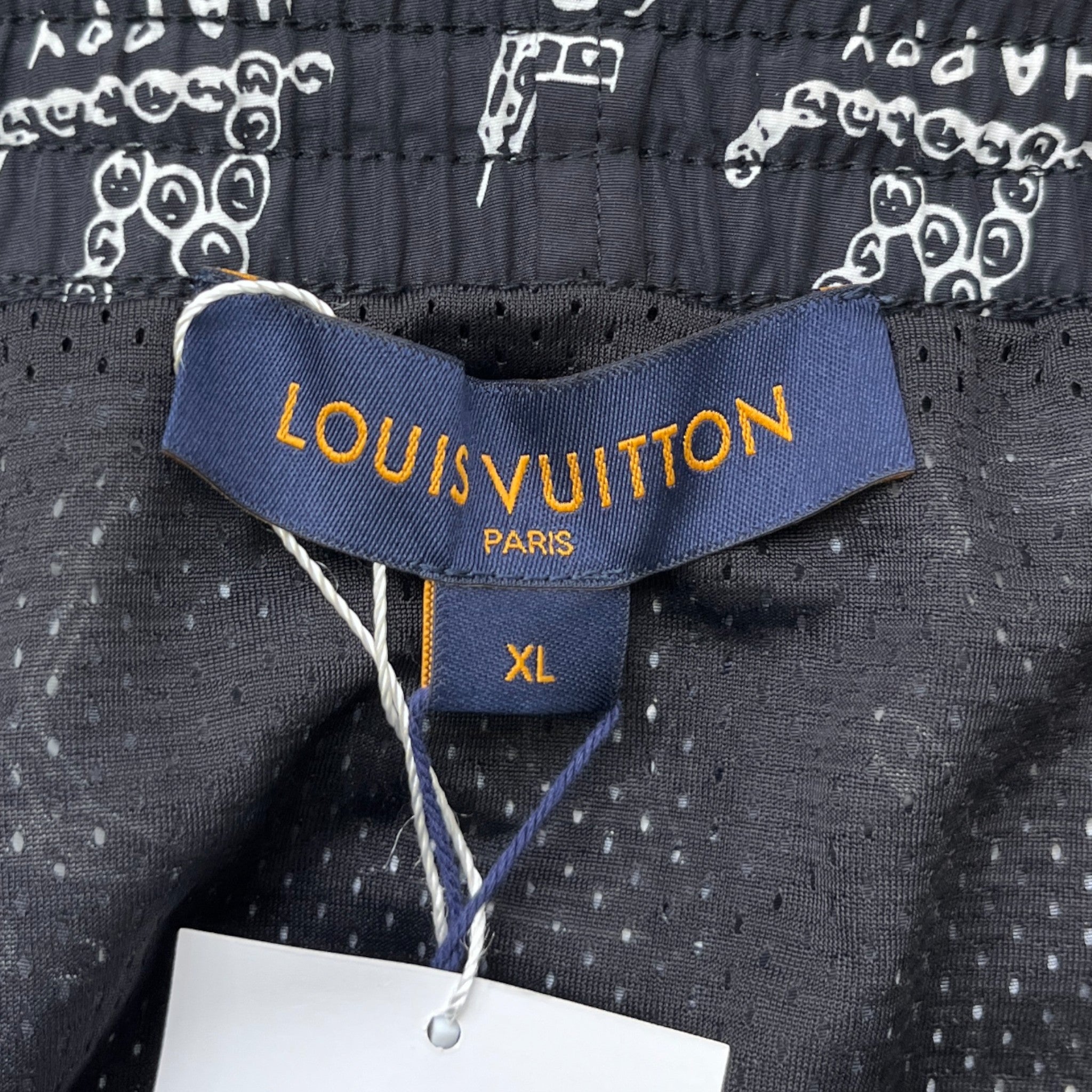 Men's Lv Cartoon Swim Shorts Black Size XL