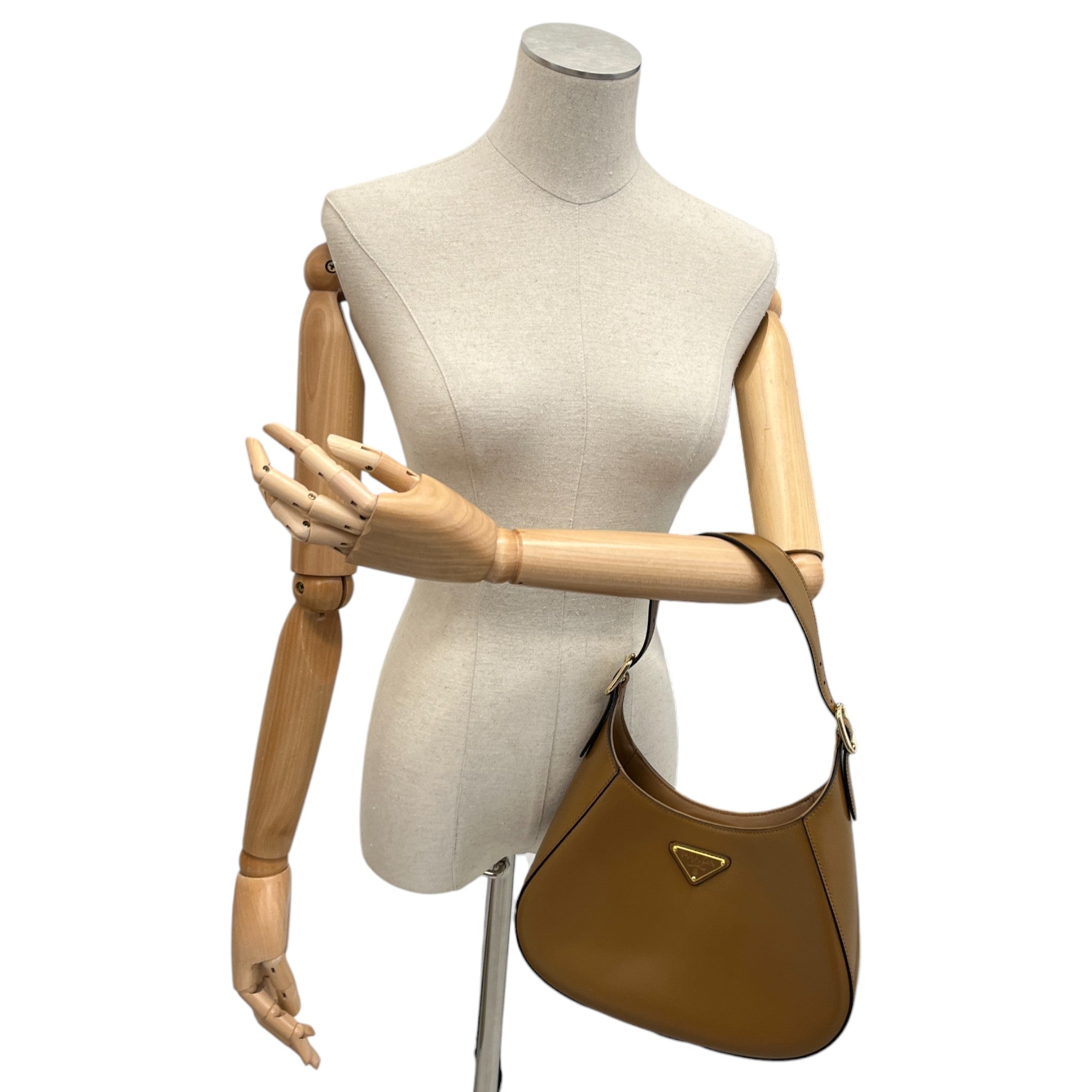 Women's Triangle Logo Shoulder Handbag Brown