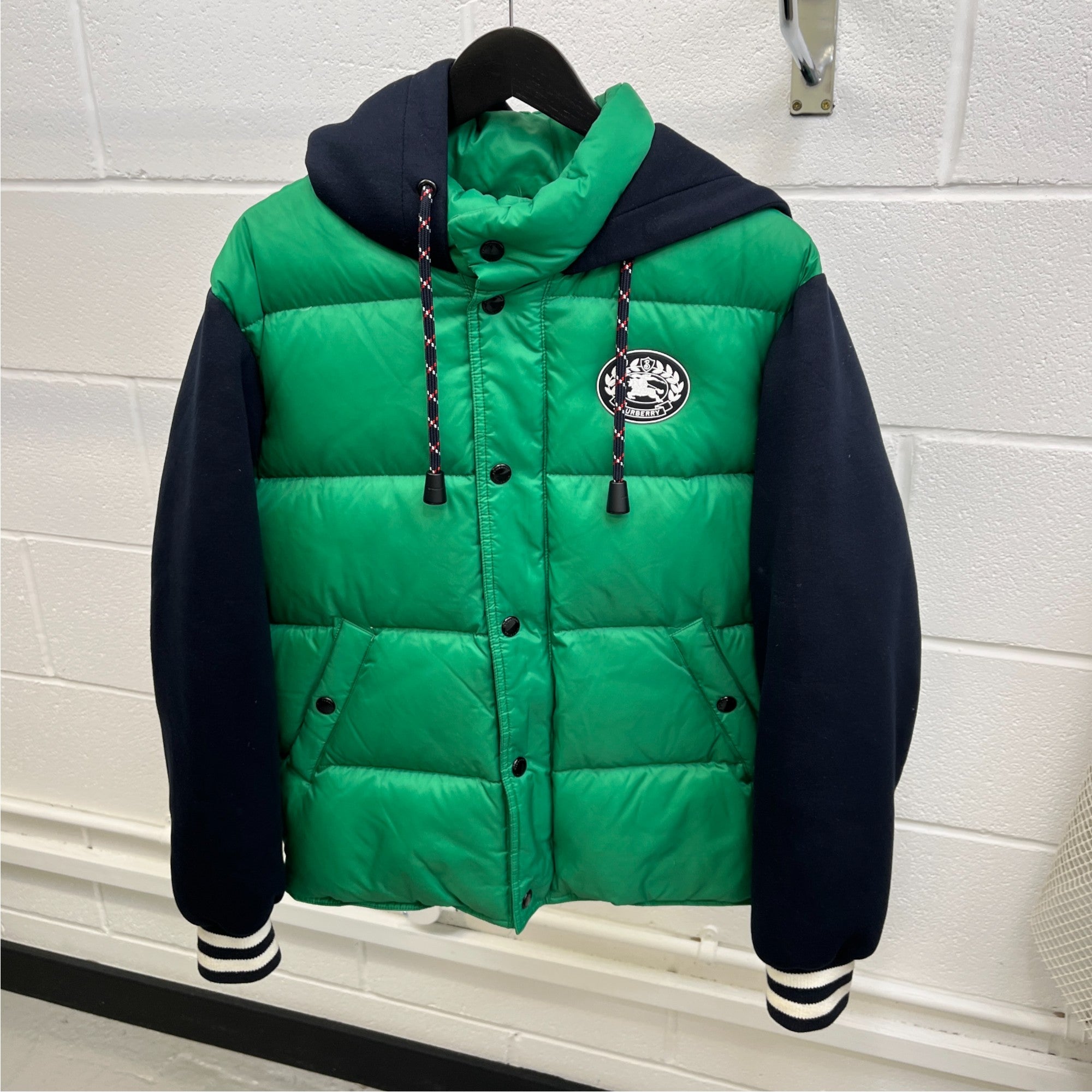 Men's Plaque Logo Down Jacket Green Size IT 46 / S