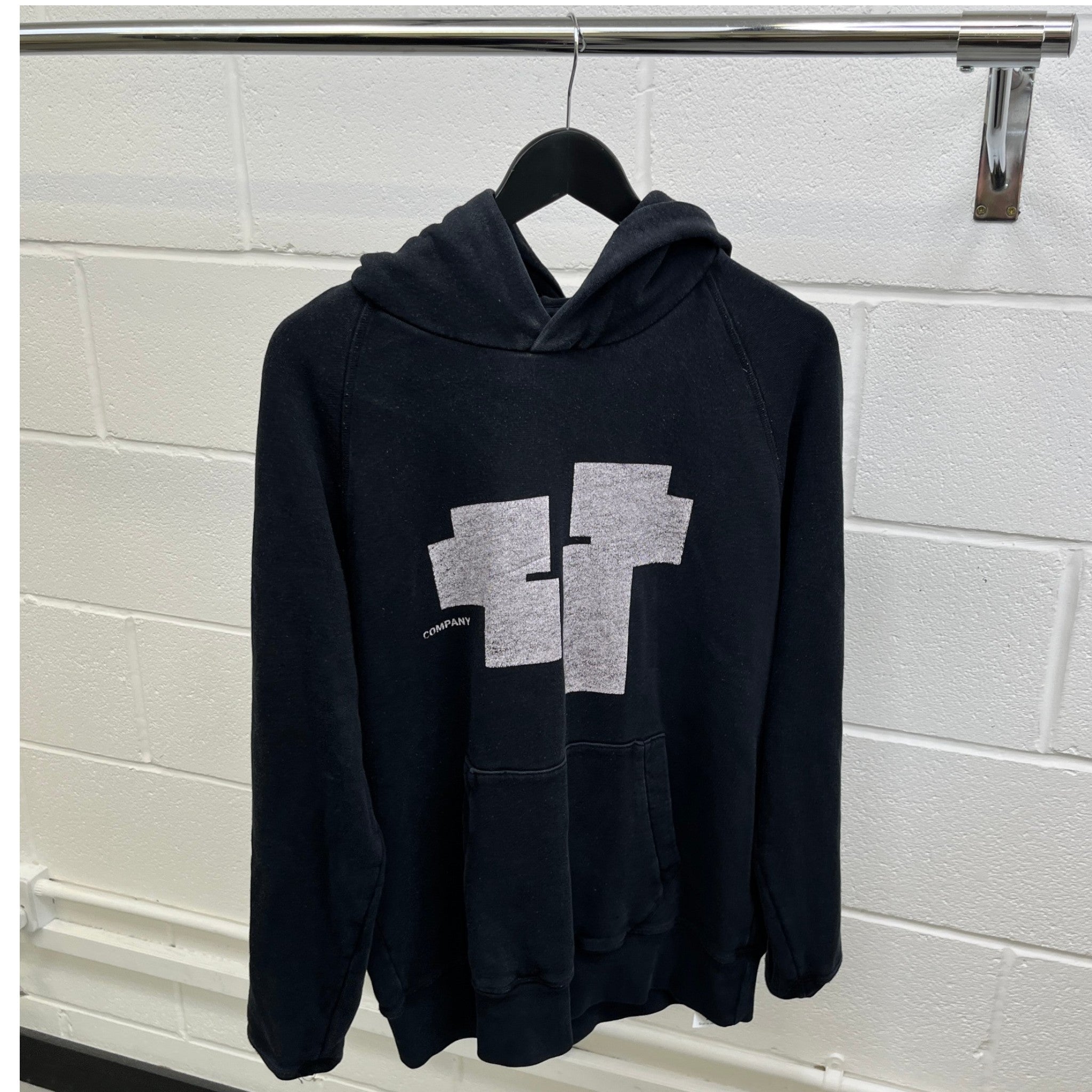 Men's Logo Print Hoodie Black Size L