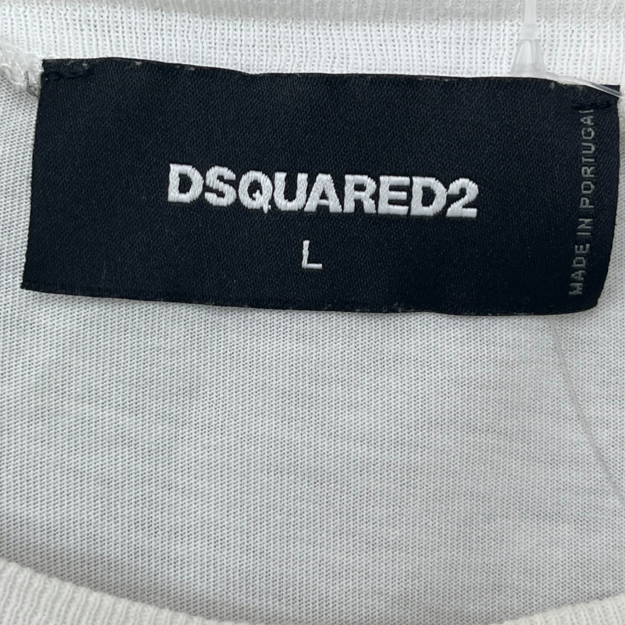 Men's Tape Logo Print T-Shirt White Size L