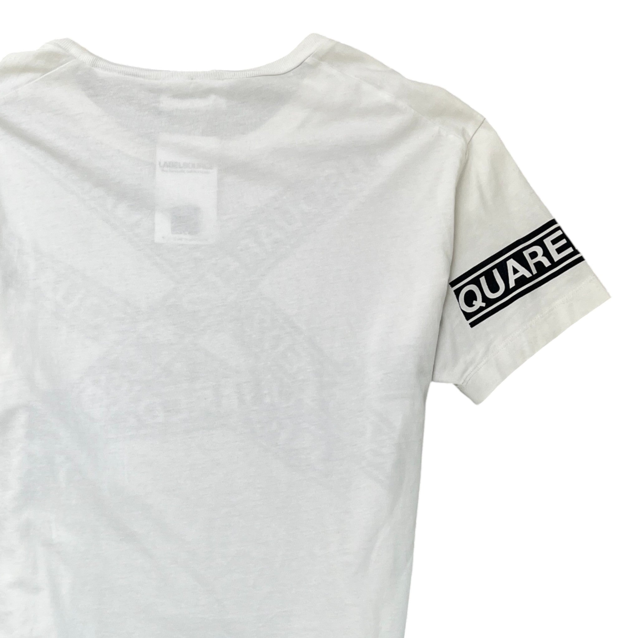 Men's Tape Logo Print T-Shirt White Size L