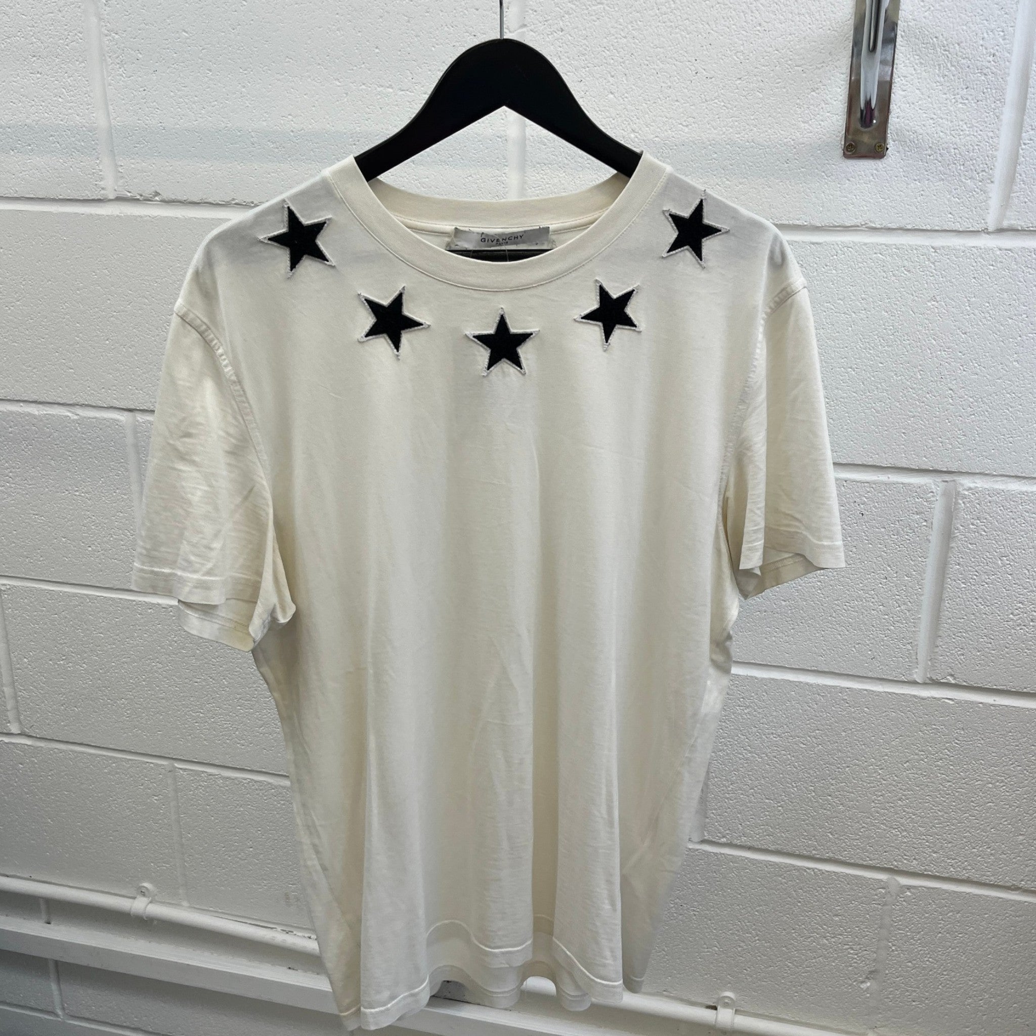 Men's Star Patch T-Shirt White Size XL