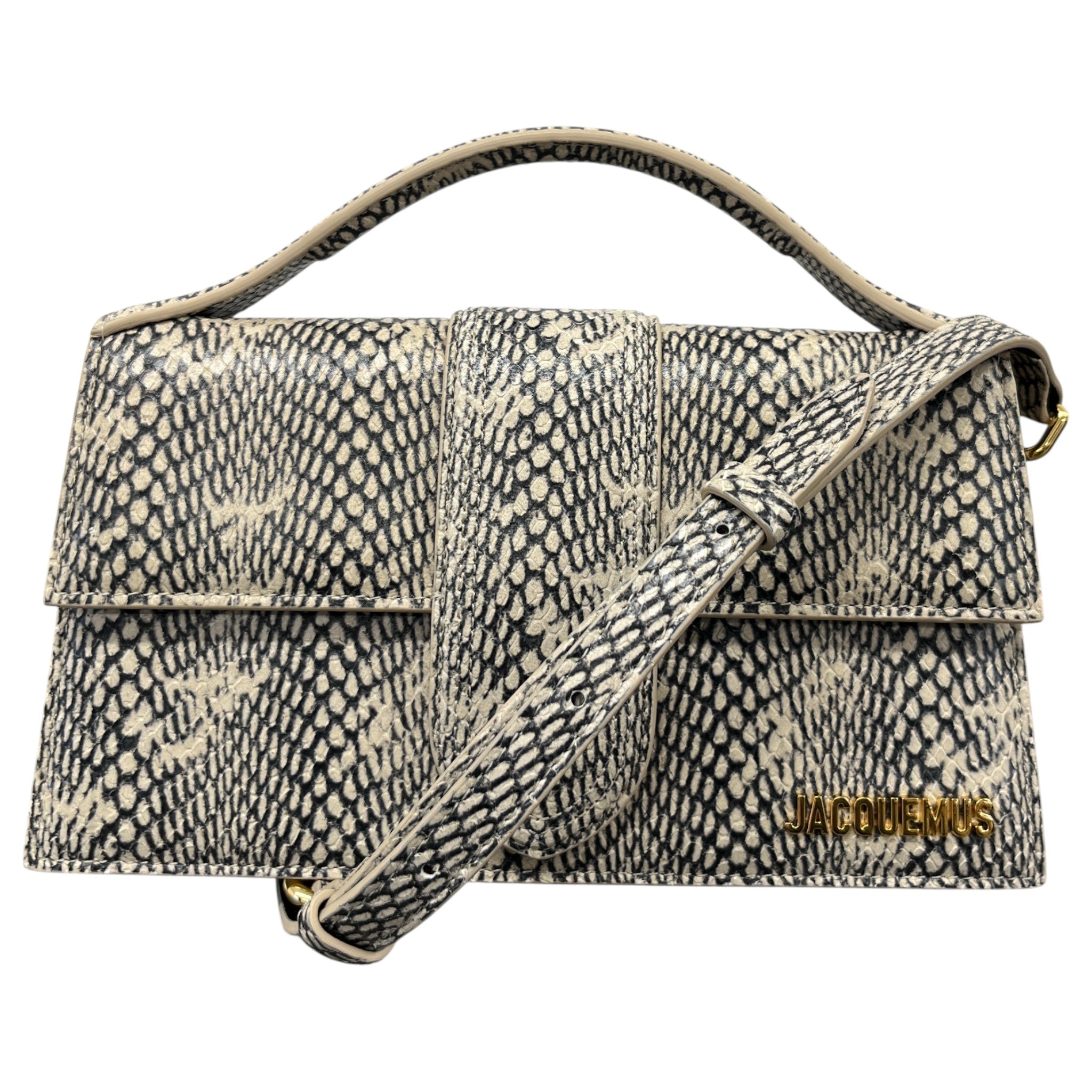 Women's The Large Bambino Snake Skin Effect Bag Beige