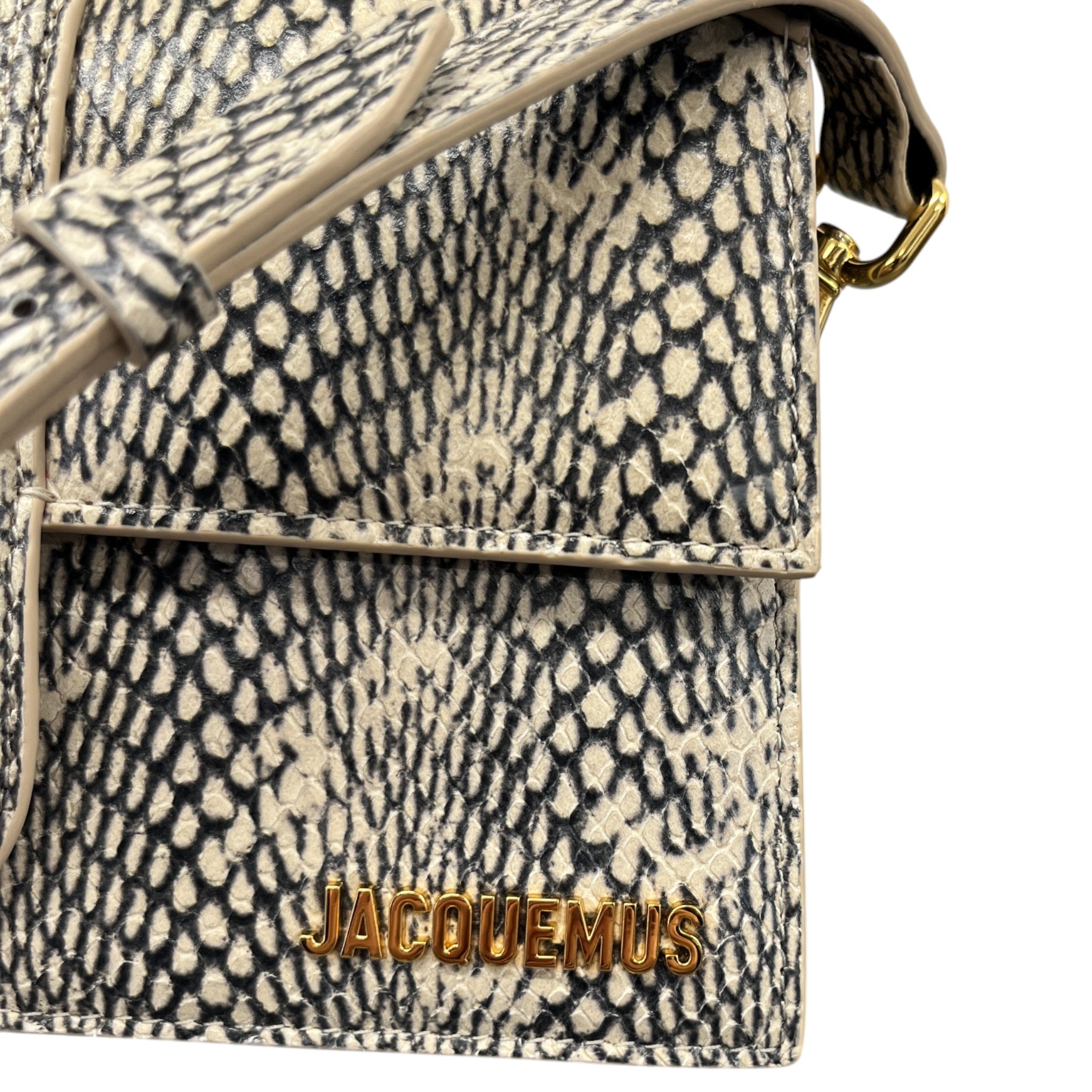 Women's The Large Bambino Snake Skin Effect Bag Beige