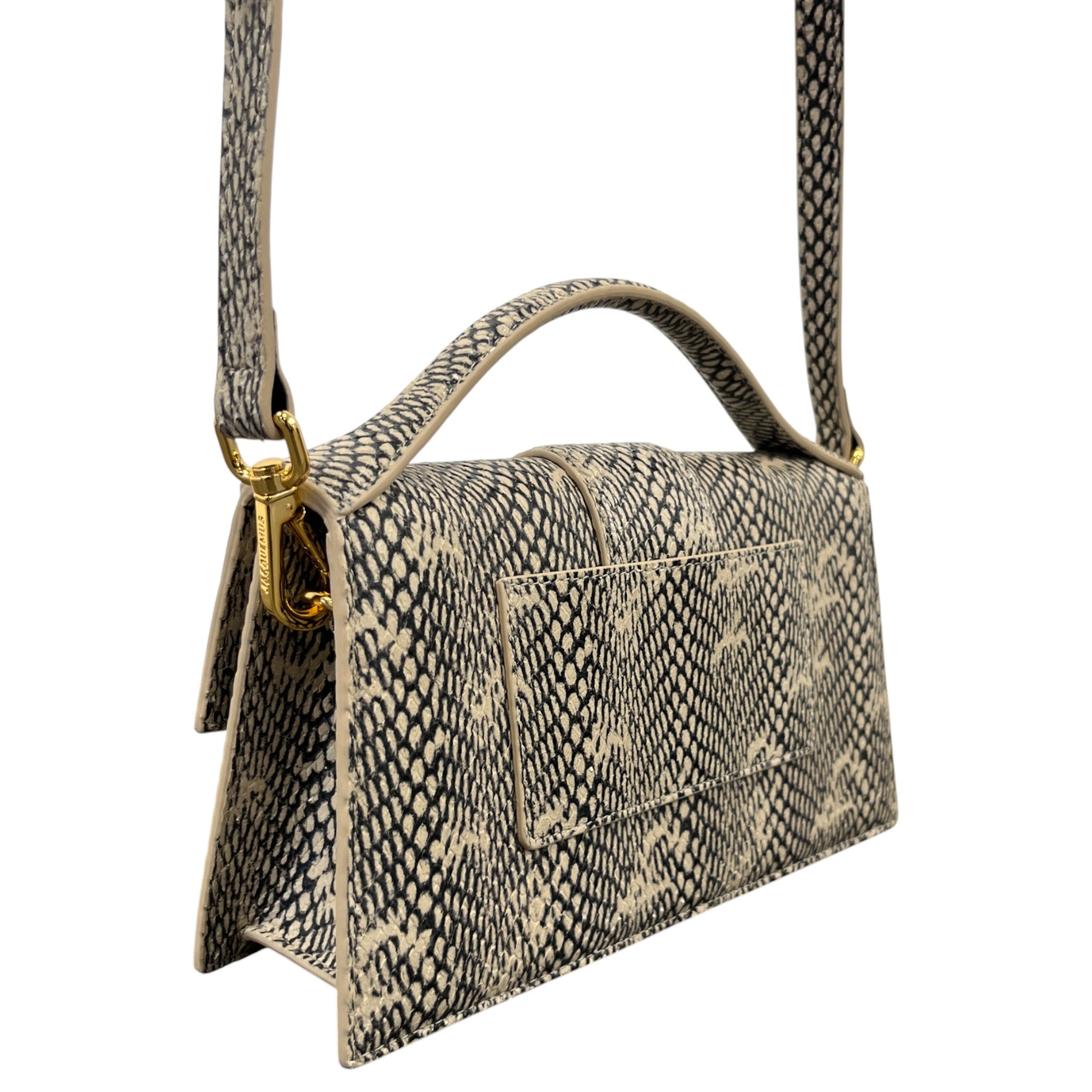 Women's The Large Bambino Snake Skin Effect Bag Beige